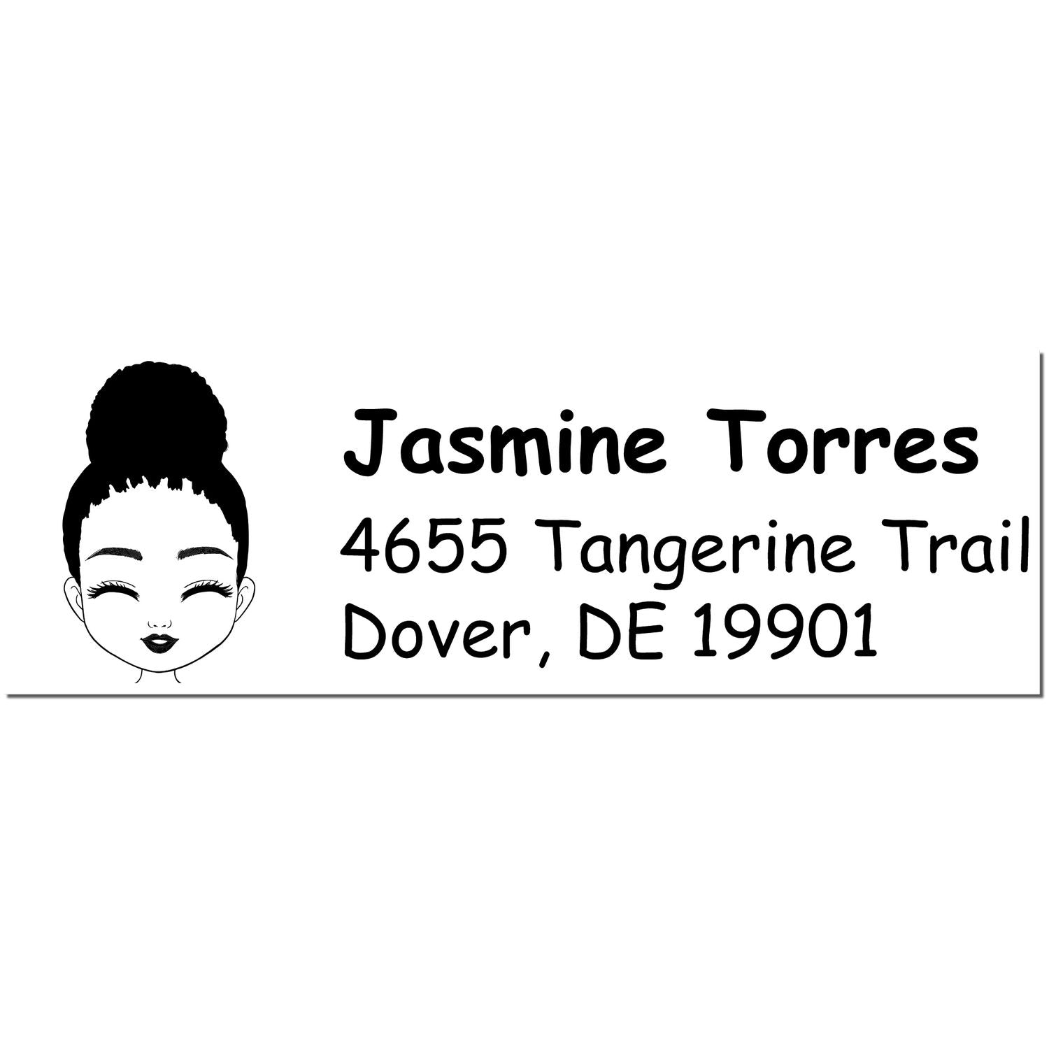 Wood Handle Ms Jasmine Bitmoji Address Stamp - Engineer Seal Stamps