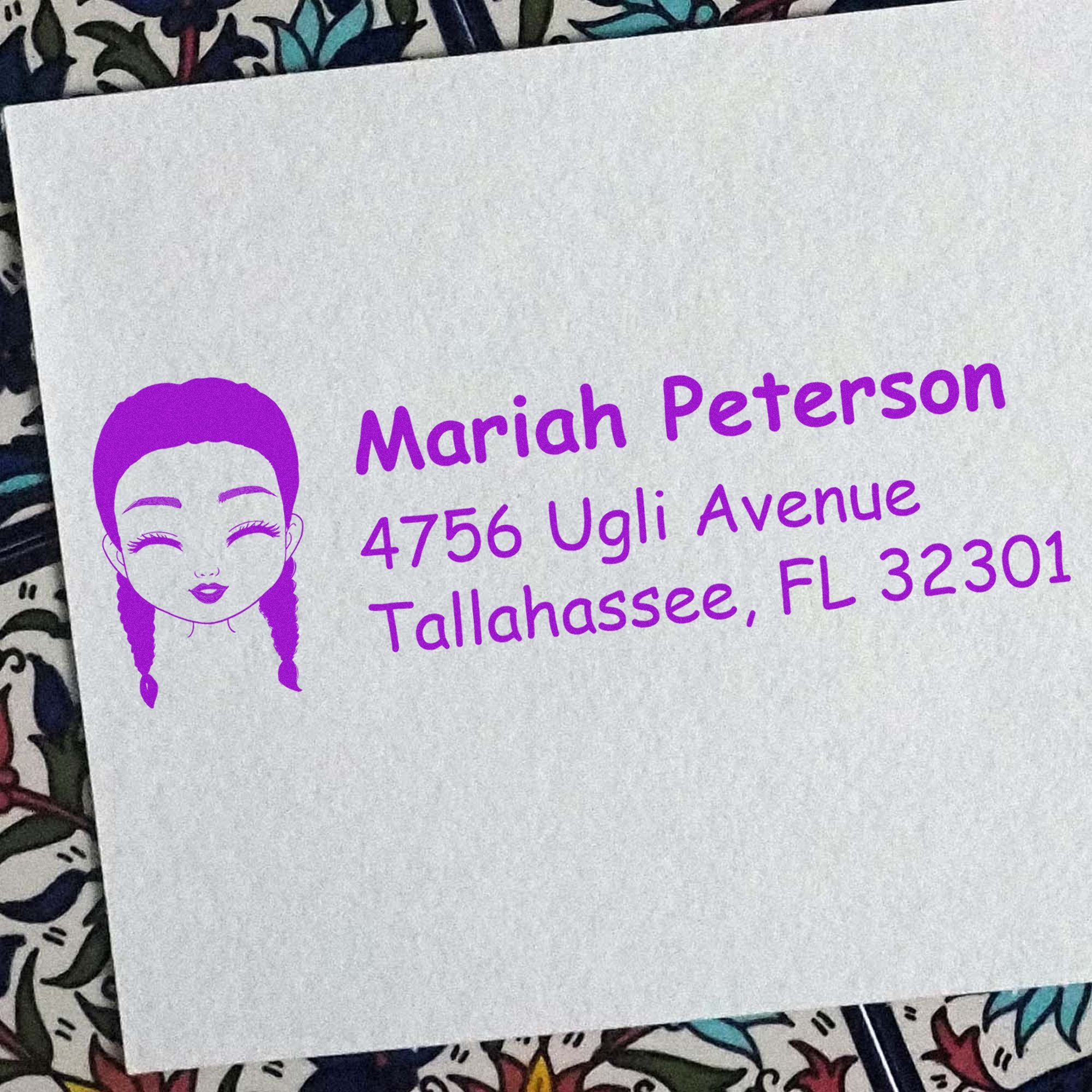 Ms Mariah Bitmoji Customized Address Stamp Pre-Inked - Engineer Seal Stamps