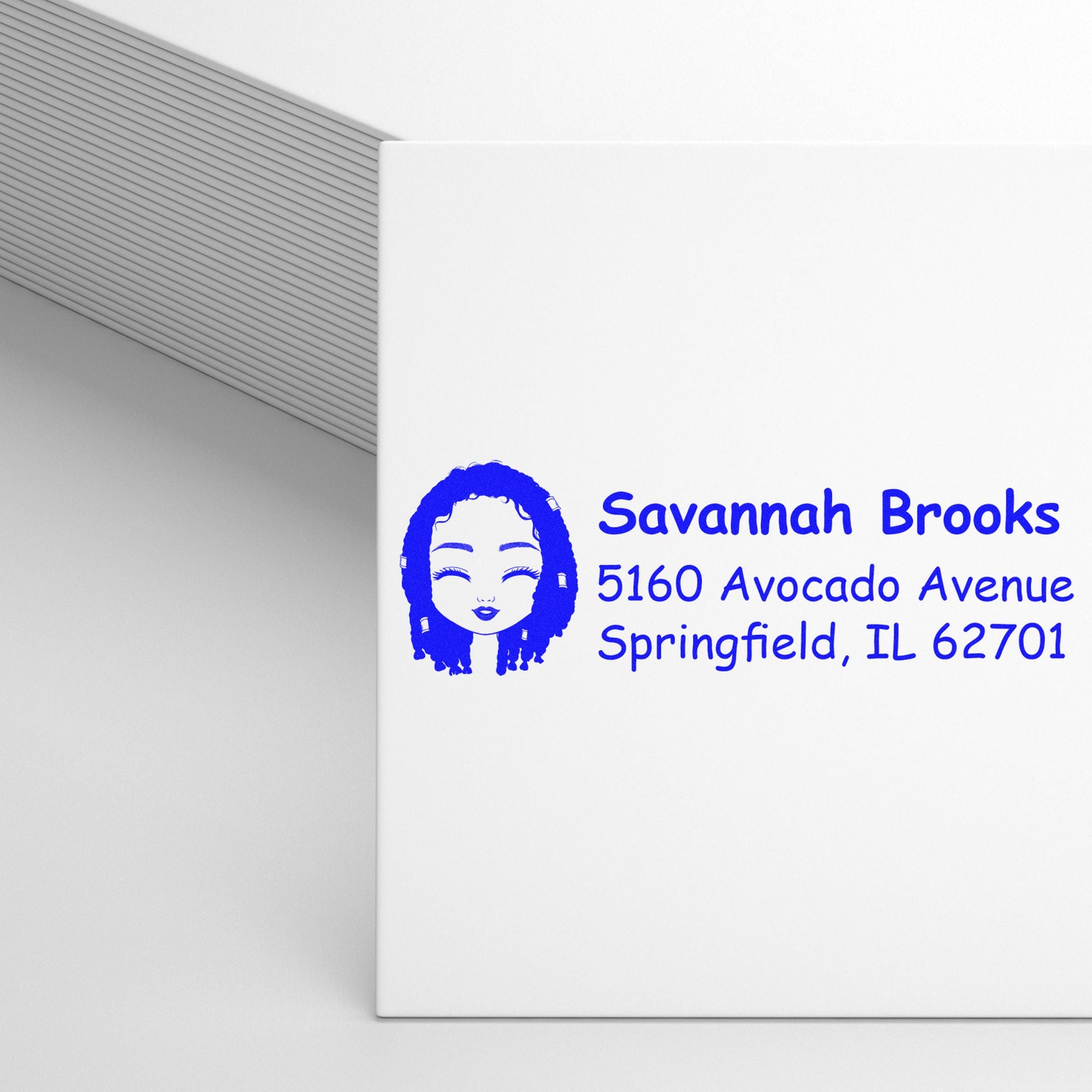 Ms Savannah Bitmoji Pre-Inked Address Stamp for House - Engineer Seal Stamps