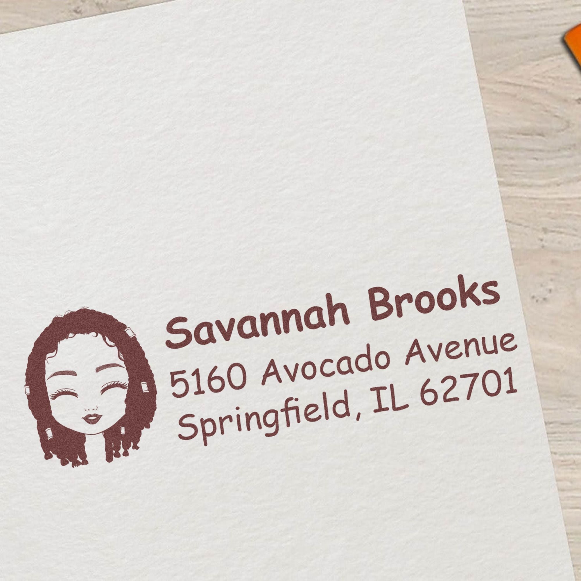 Ms Savannah Bitmoji Pre-Inked Address Stamp for House - Engineer Seal Stamps