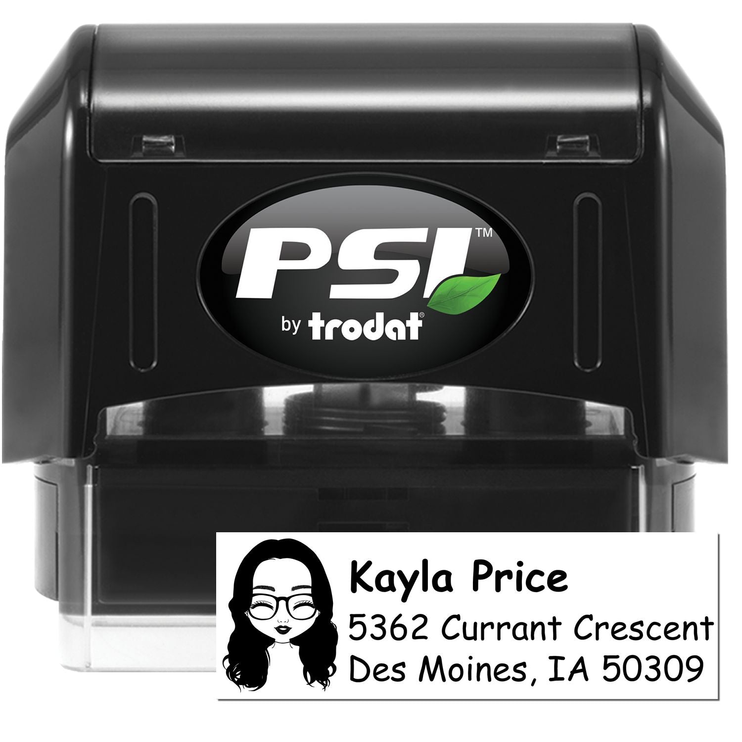 Ms Kayla Bitmoji Pre-Inked Address Stamp for House - Engineer Seal Stamps