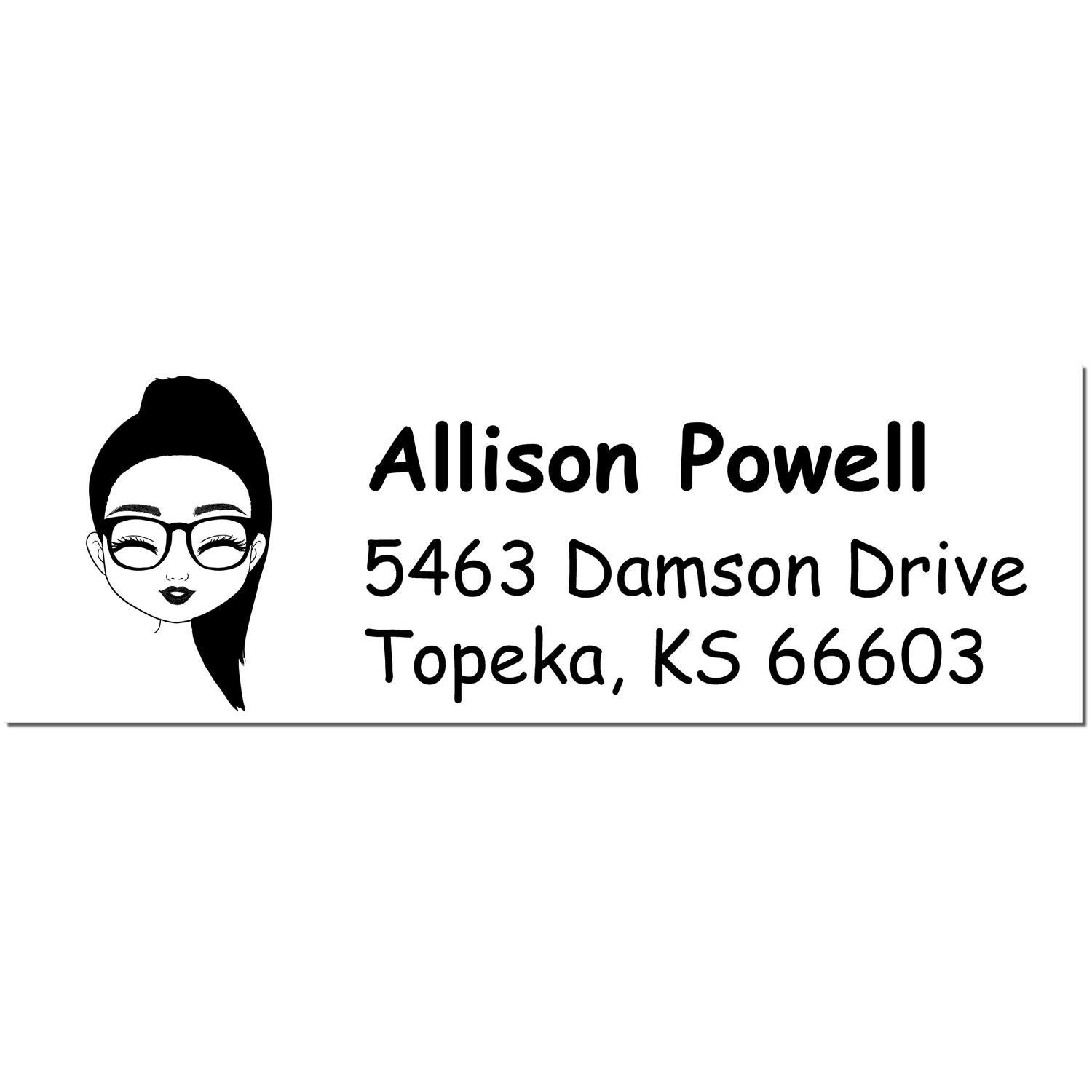 Ms Allison Bitmoji Pre-Inked Address Stamp for House - Engineer Seal Stamps