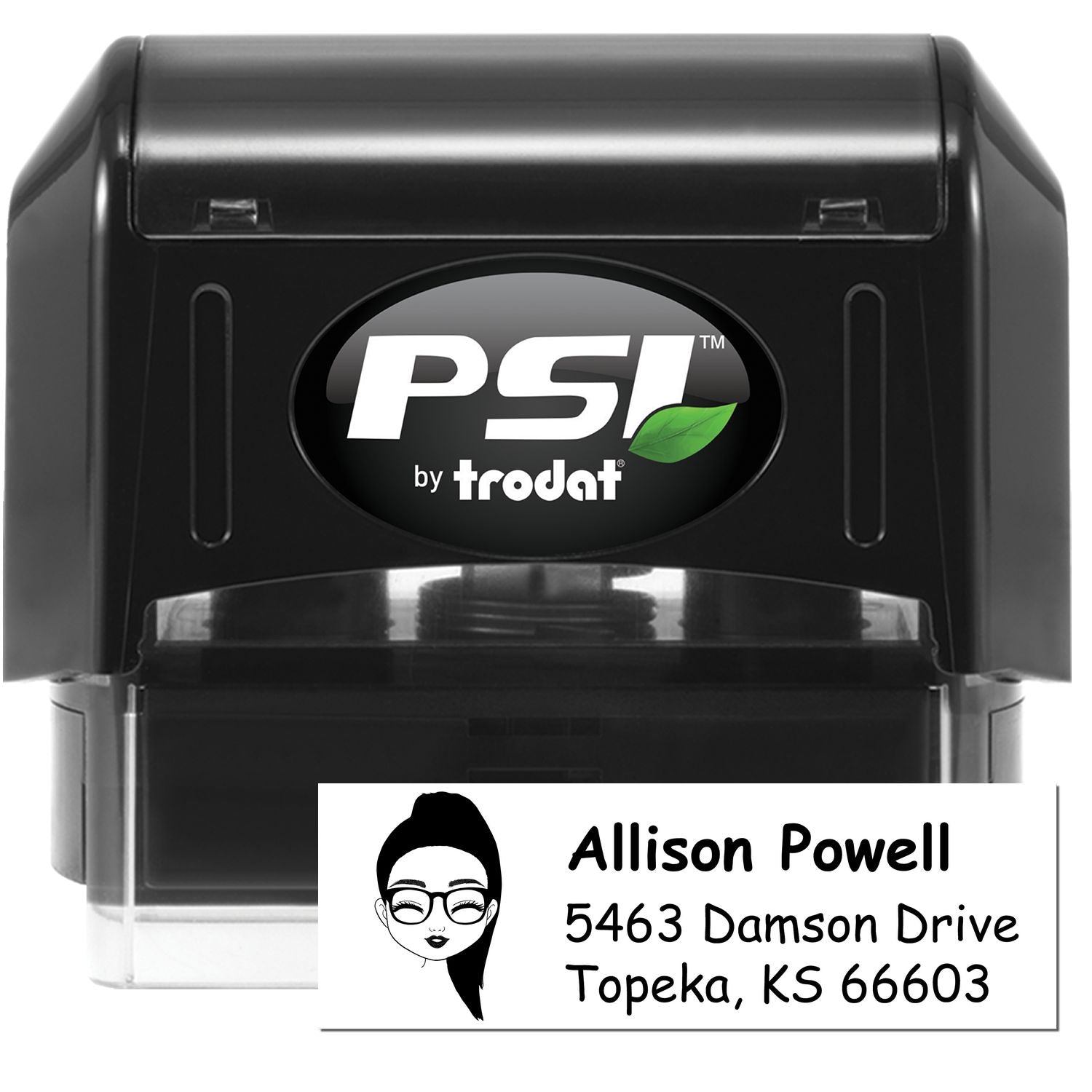 Ms Allison Bitmoji Pre-Inked Address Stamp for House - Engineer Seal Stamps