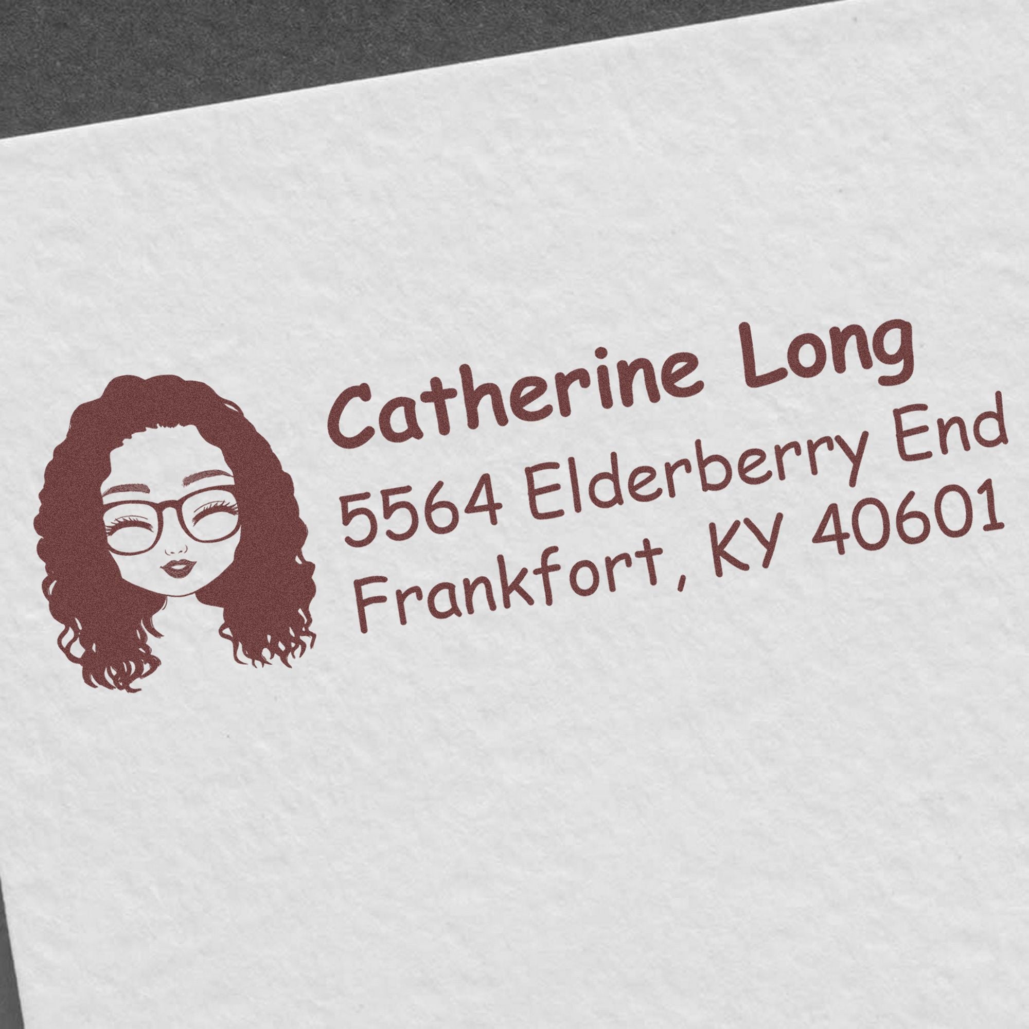 Ms Catherine Bitmoji Pre-Inked Address Stamp for House - Engineer Seal Stamps