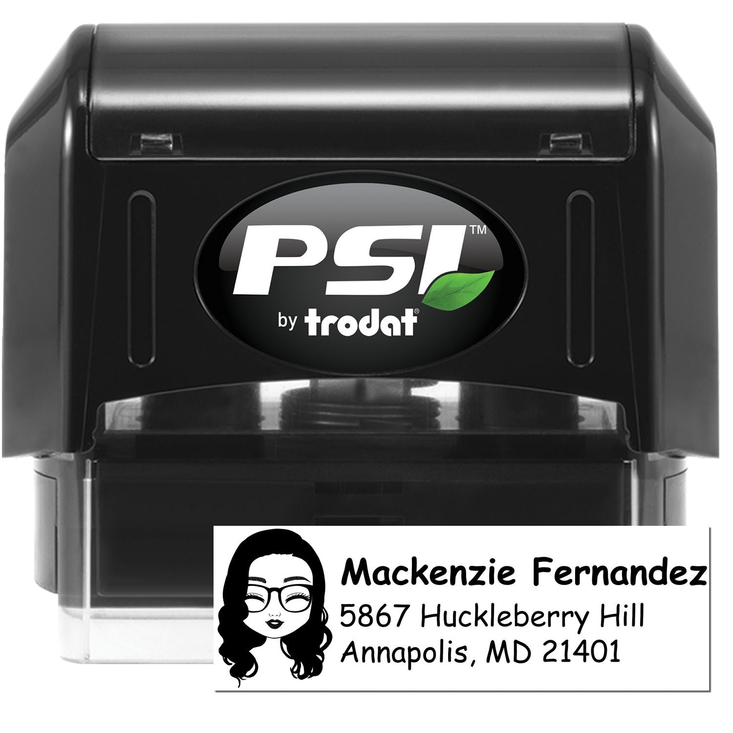 Ms Mackenzie Bitmoji Pre-Inked Address Stamp for House - Engineer Seal Stamps