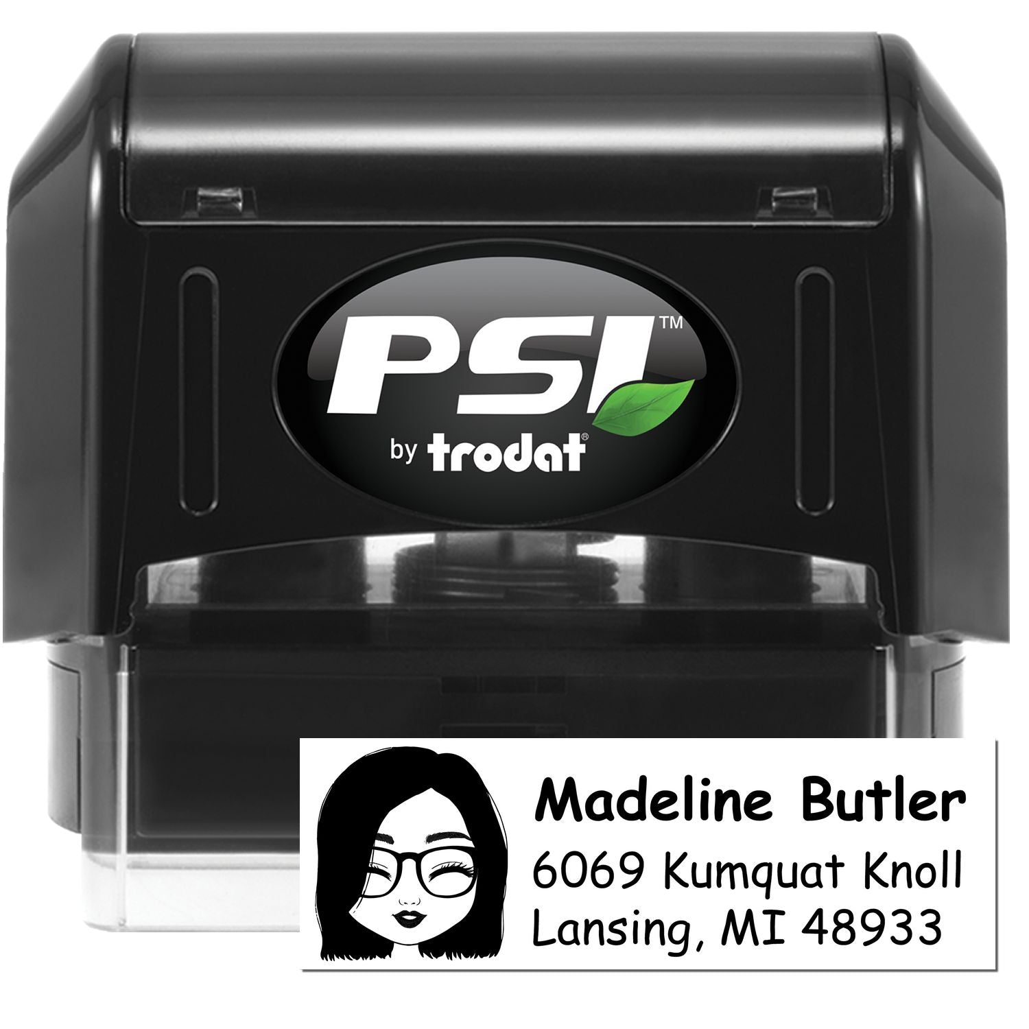 Ms Madeline Bitmoji Pre-Inked Address Stamp for House - Engineer Seal Stamps