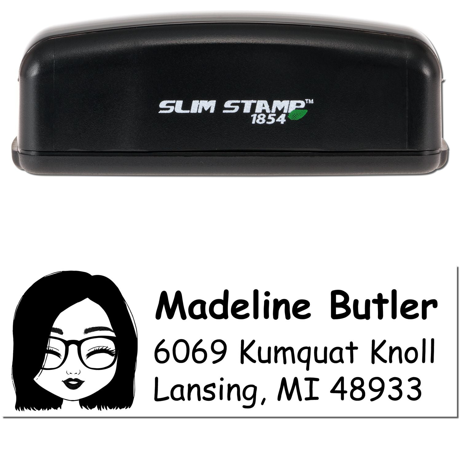 Ms Madeline Bitmoji Customized Address Stamp Pre-Inked - Engineer Seal Stamps