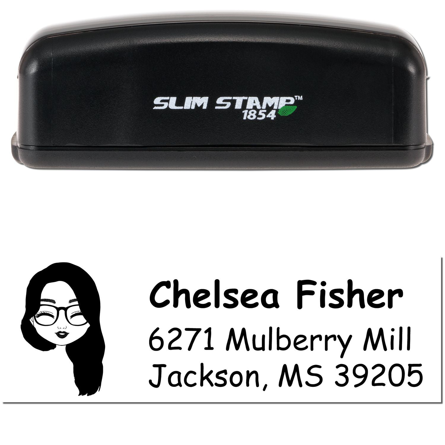 Ms Chelsea Bitmoji Customized Address Stamp Pre-Inked - Engineer Seal Stamps