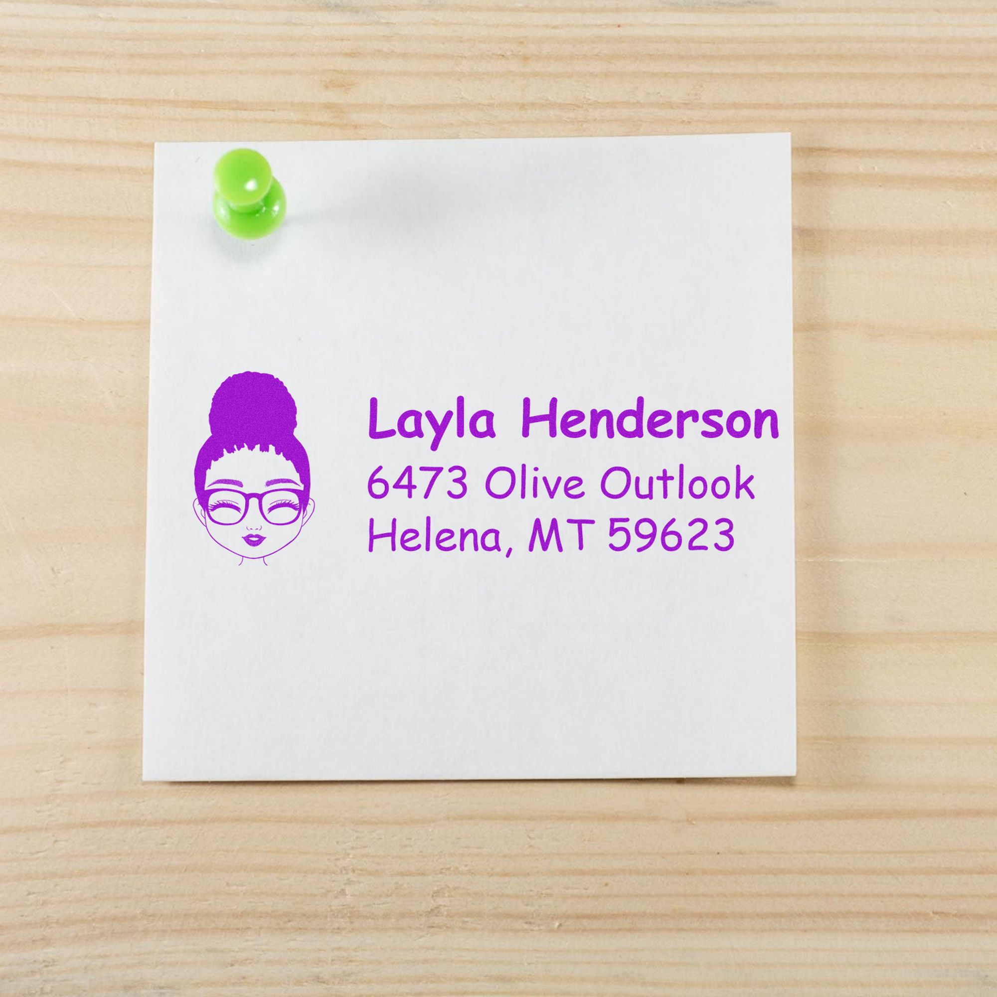 Ms Layla Bitmoji Pre-Inked Address Stamp for House - Engineer Seal Stamps