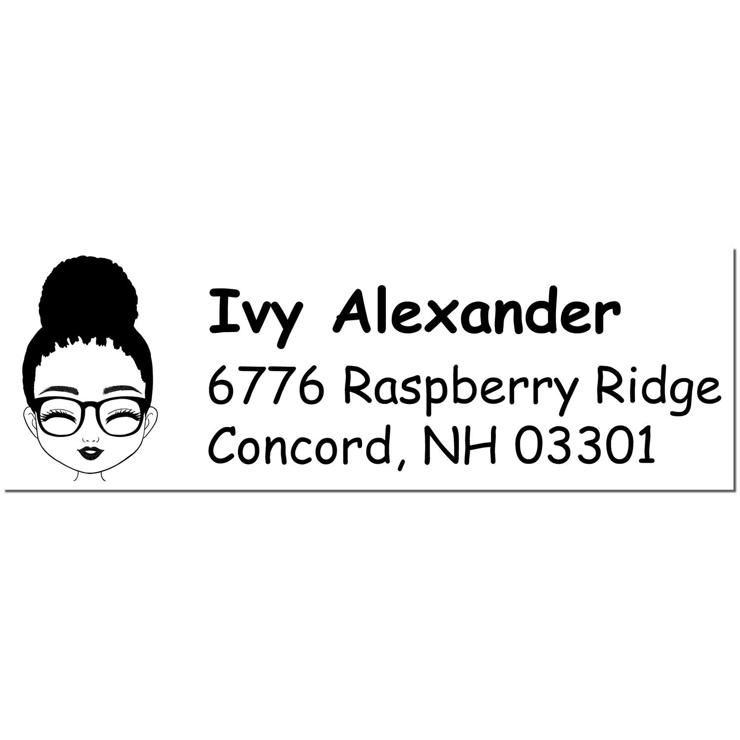 Wood Handle Ms Ivy Bitmoji Address Stamp - Engineer Seal Stamps