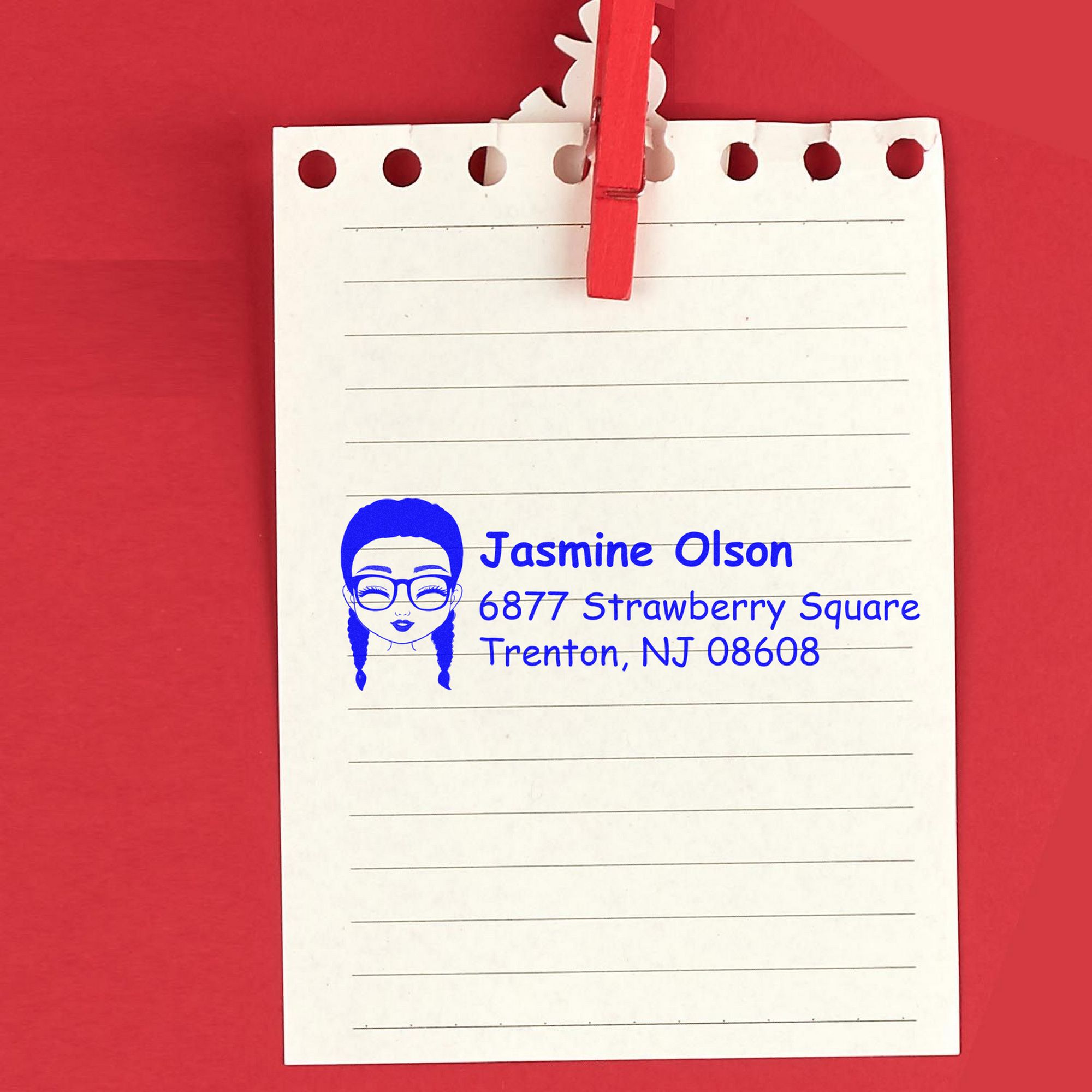 Ms Jasmine Bitmoji Customized Address Stamp Pre-Inked - Engineer Seal Stamps