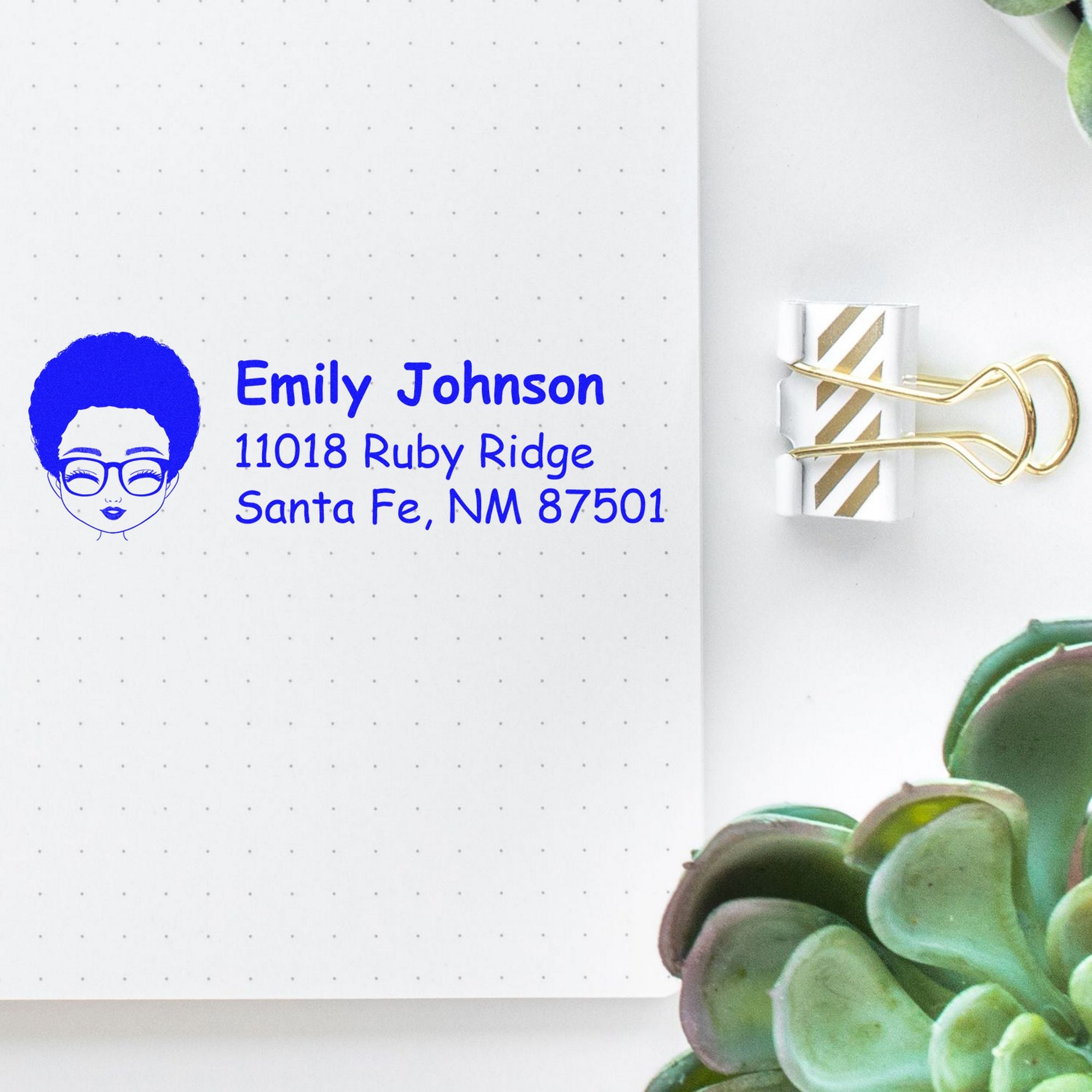 Ms Emily Bitmoji Customized Address Stamp Pre-Inked - Engineer Seal Stamps