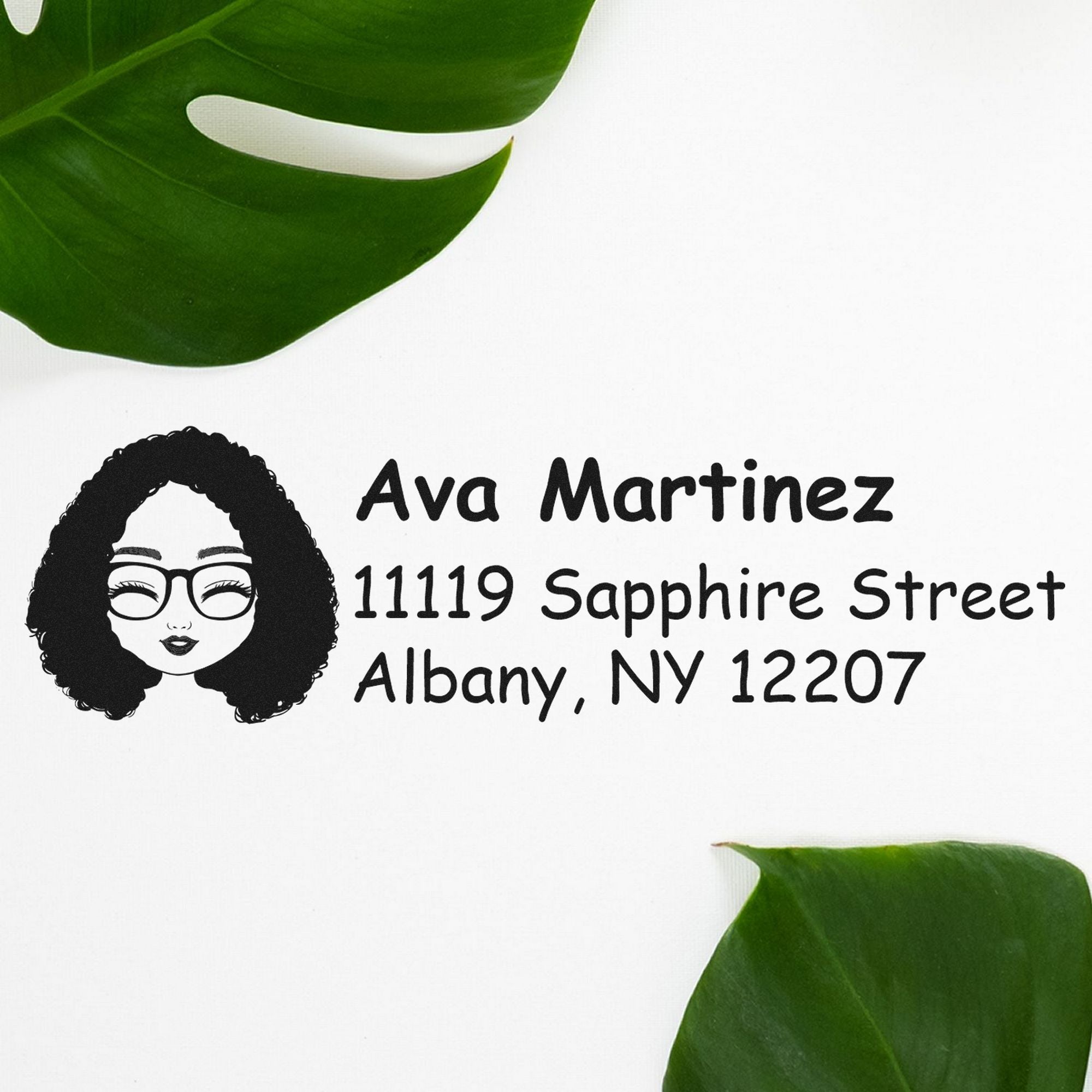 Ms Ava Bitmoji Pre-Inked Address Stamp for House - Engineer Seal Stamps