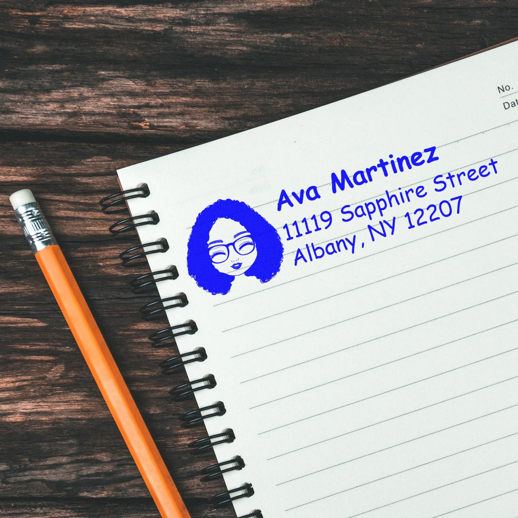 Ms Ava Bitmoji Customized Address Stamp Pre-Inked - Engineer Seal Stamps