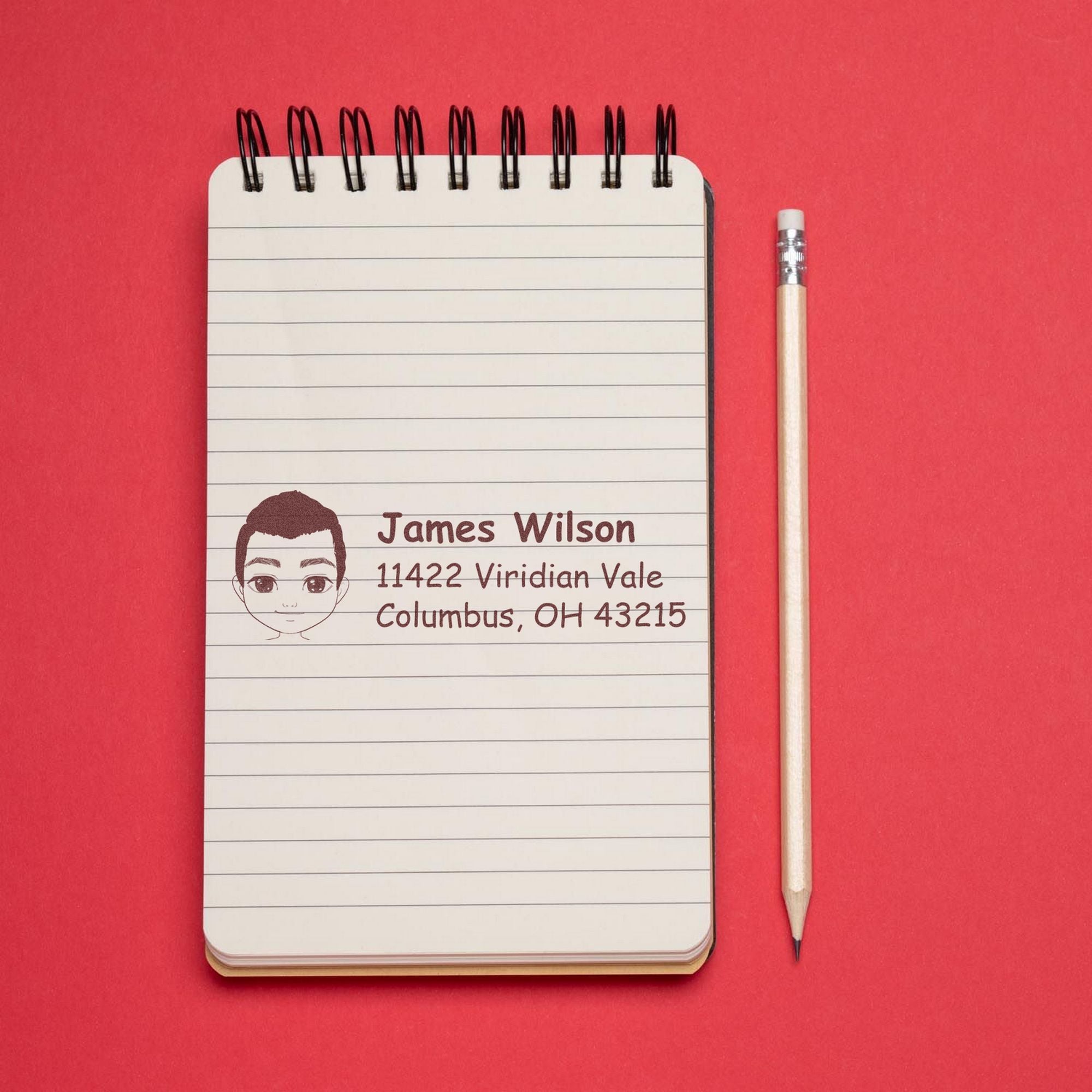 Mr James Bitmoji Pre-Inked Address Stamp for House - Engineer Seal Stamps