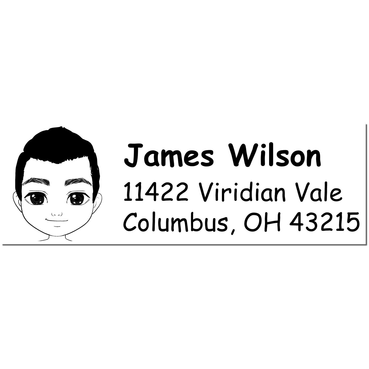 Wood Handle Mr James Bitmoji Address Stamp - Engineer Seal Stamps