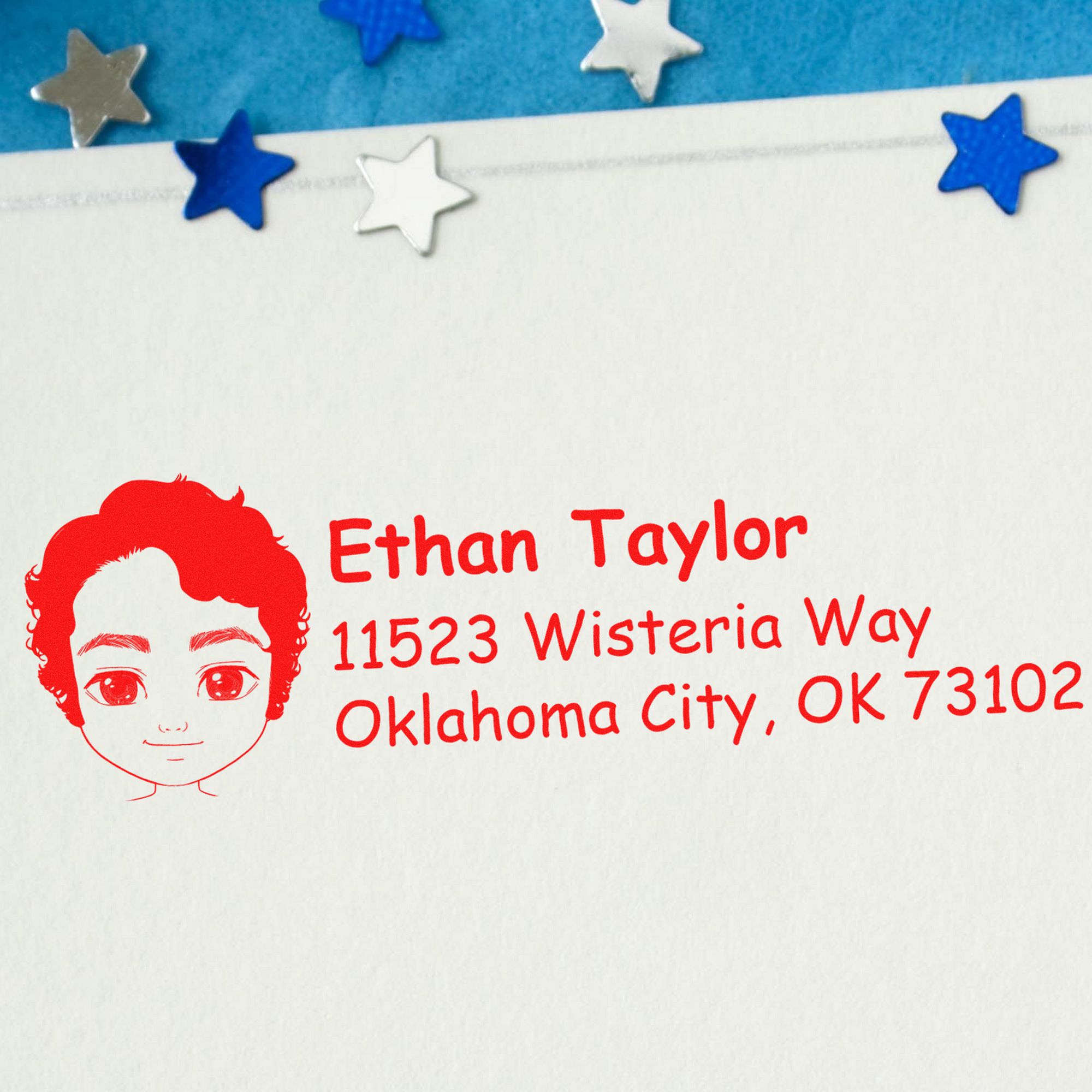 Mr Ethan Bitmoji Pre-Inked Address Stamp for House - Engineer Seal Stamps