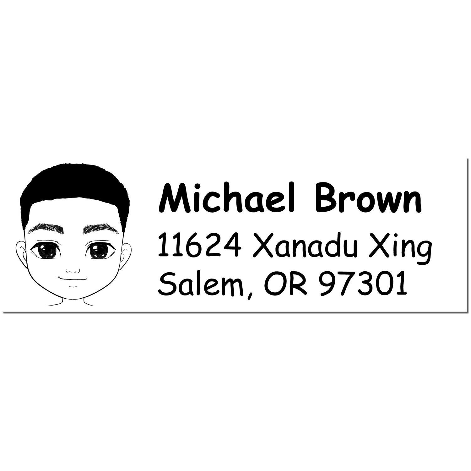 Wood Handle Mr Michael Bitmoji Address Stamp - Engineer Seal Stamps