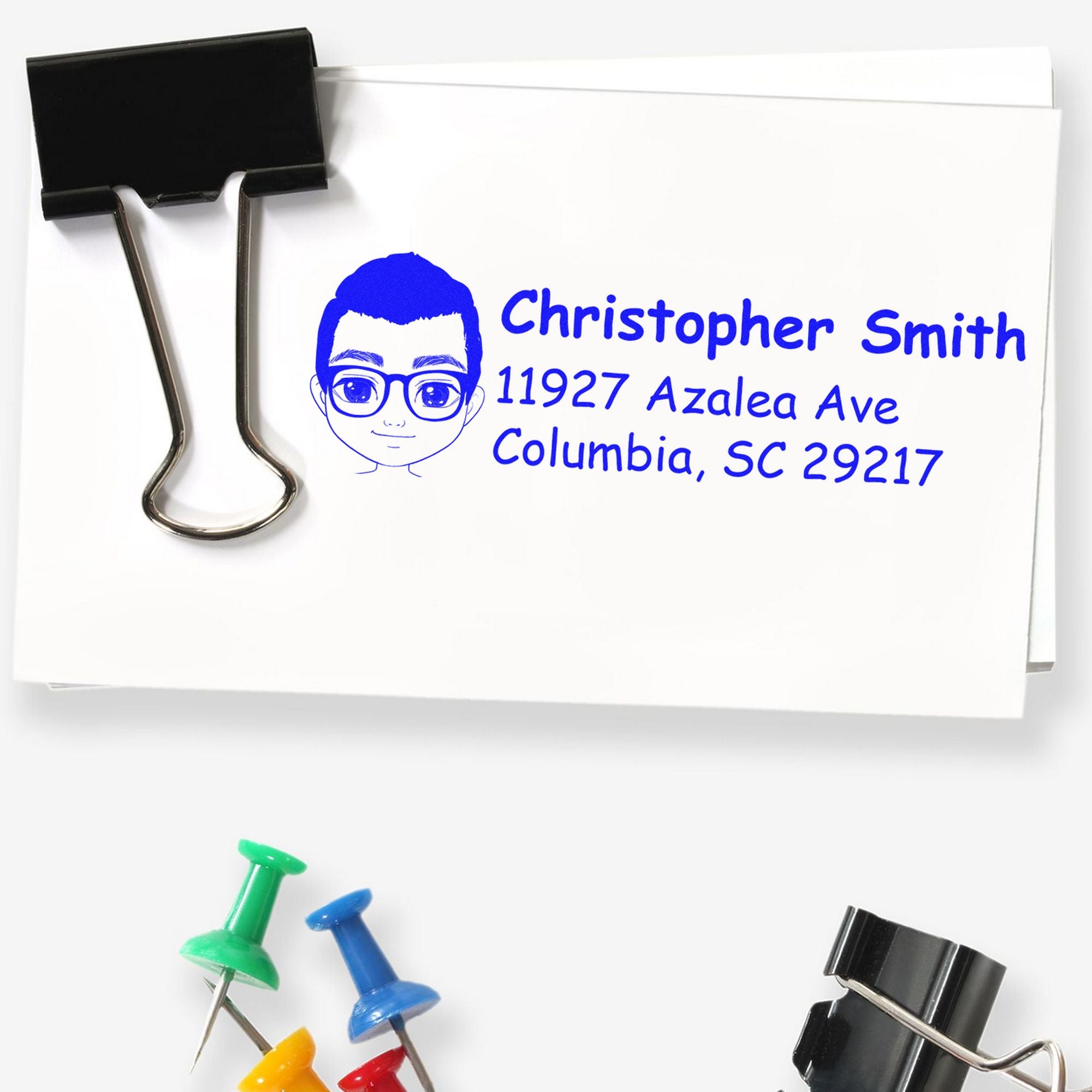 Mr Christopher Bitmoji Self-Inking Home Address Stamp - Engineer Seal Stamps