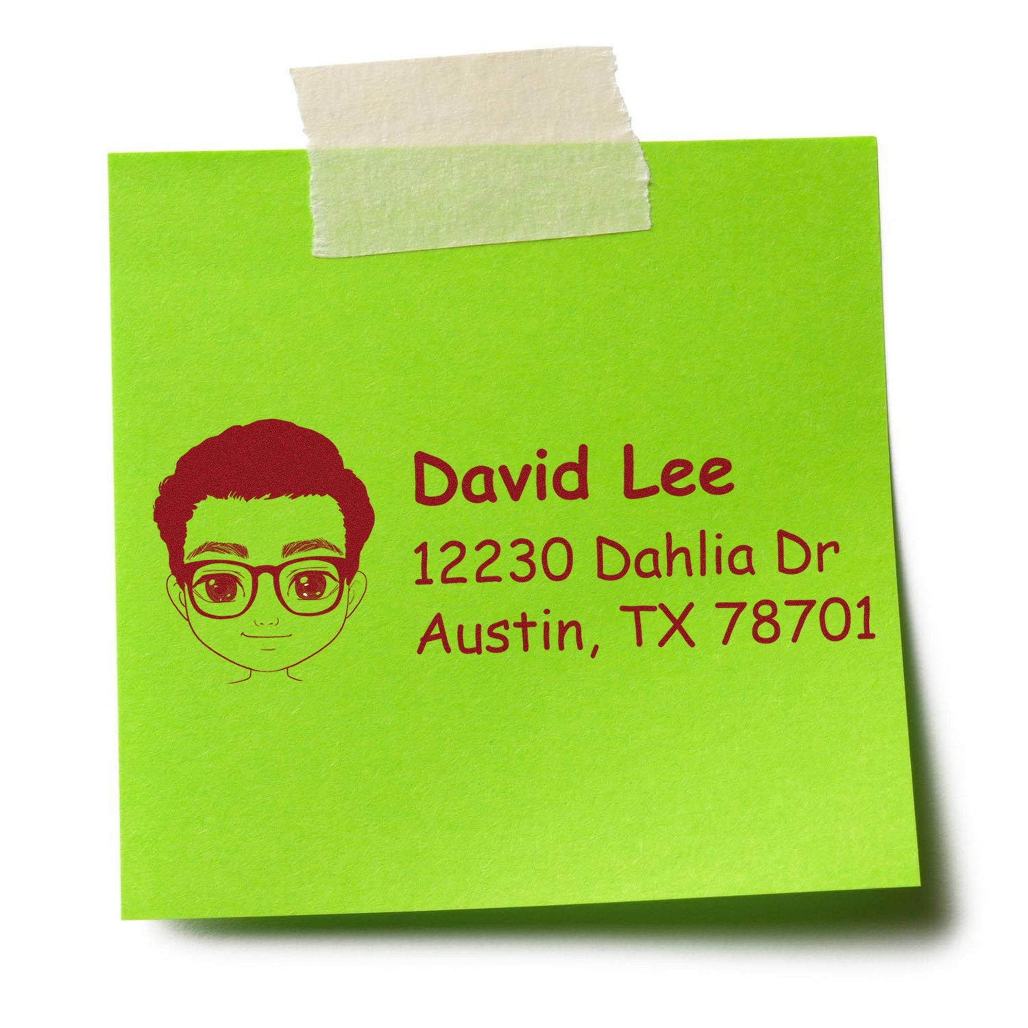 Mr David Bitmoji Pre-Inked Address Stamp for House - Engineer Seal Stamps