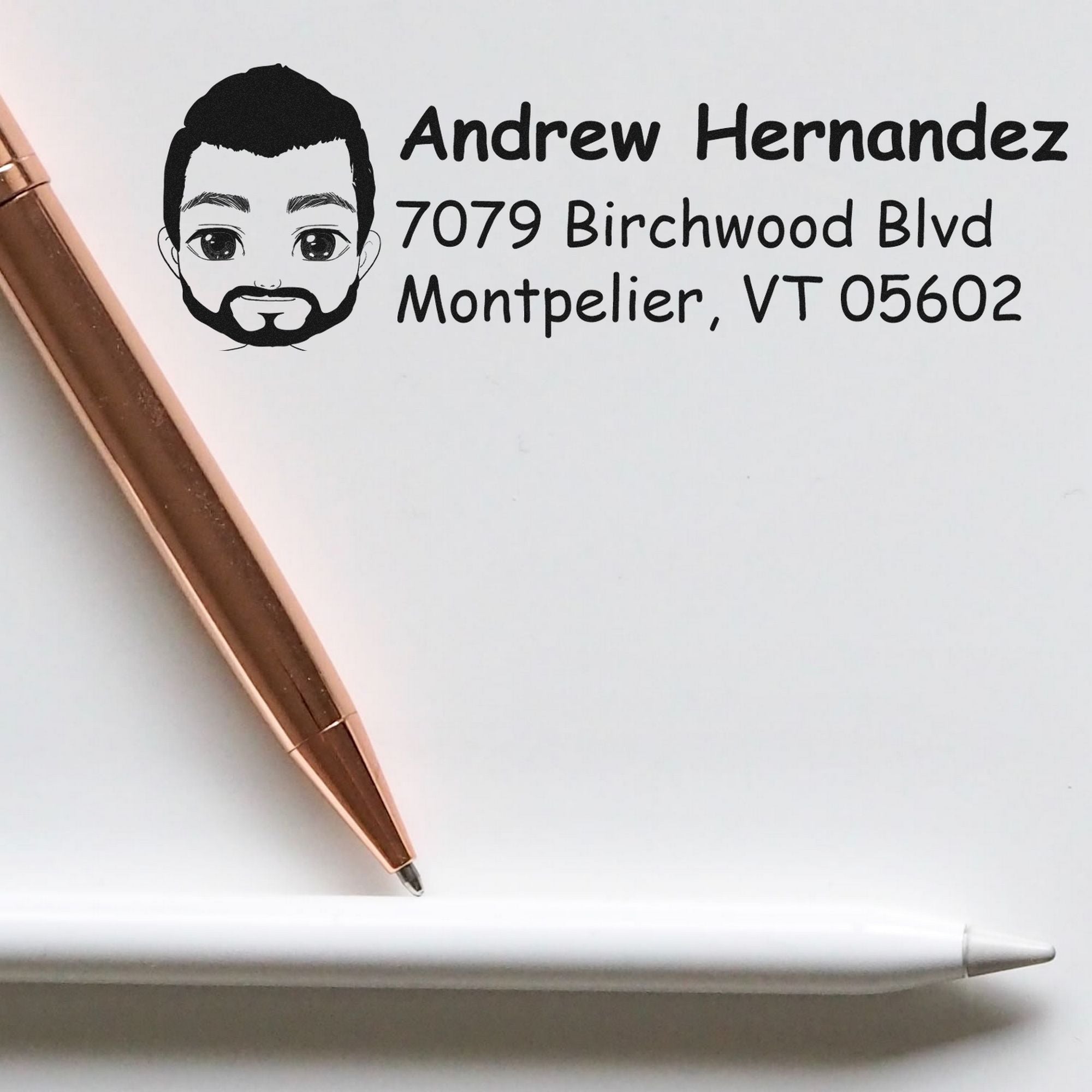 Mr Andrew Bitmoji Customized Address Stamp Pre-Inked - Engineer Seal Stamps