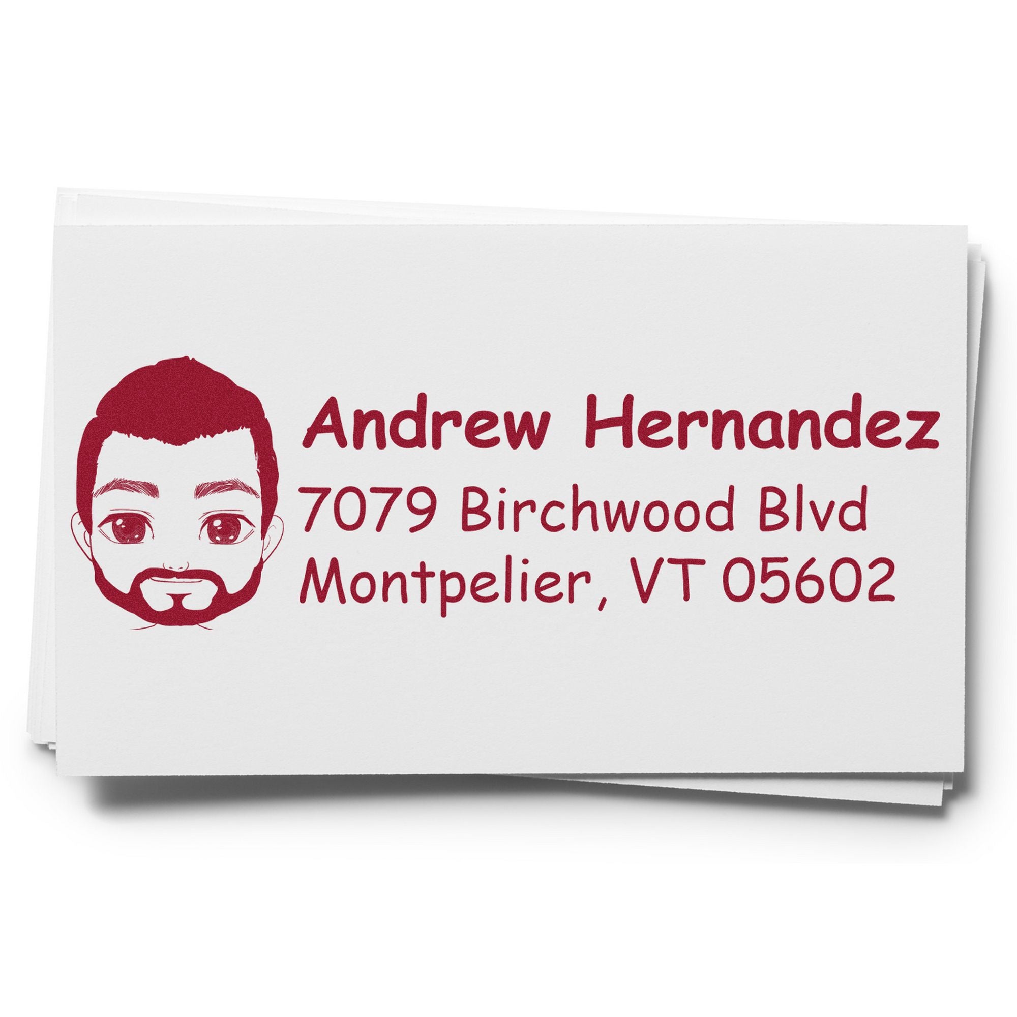 Mr Andrew Bitmoji Pre-Inked Address Stamp for House - Engineer Seal Stamps