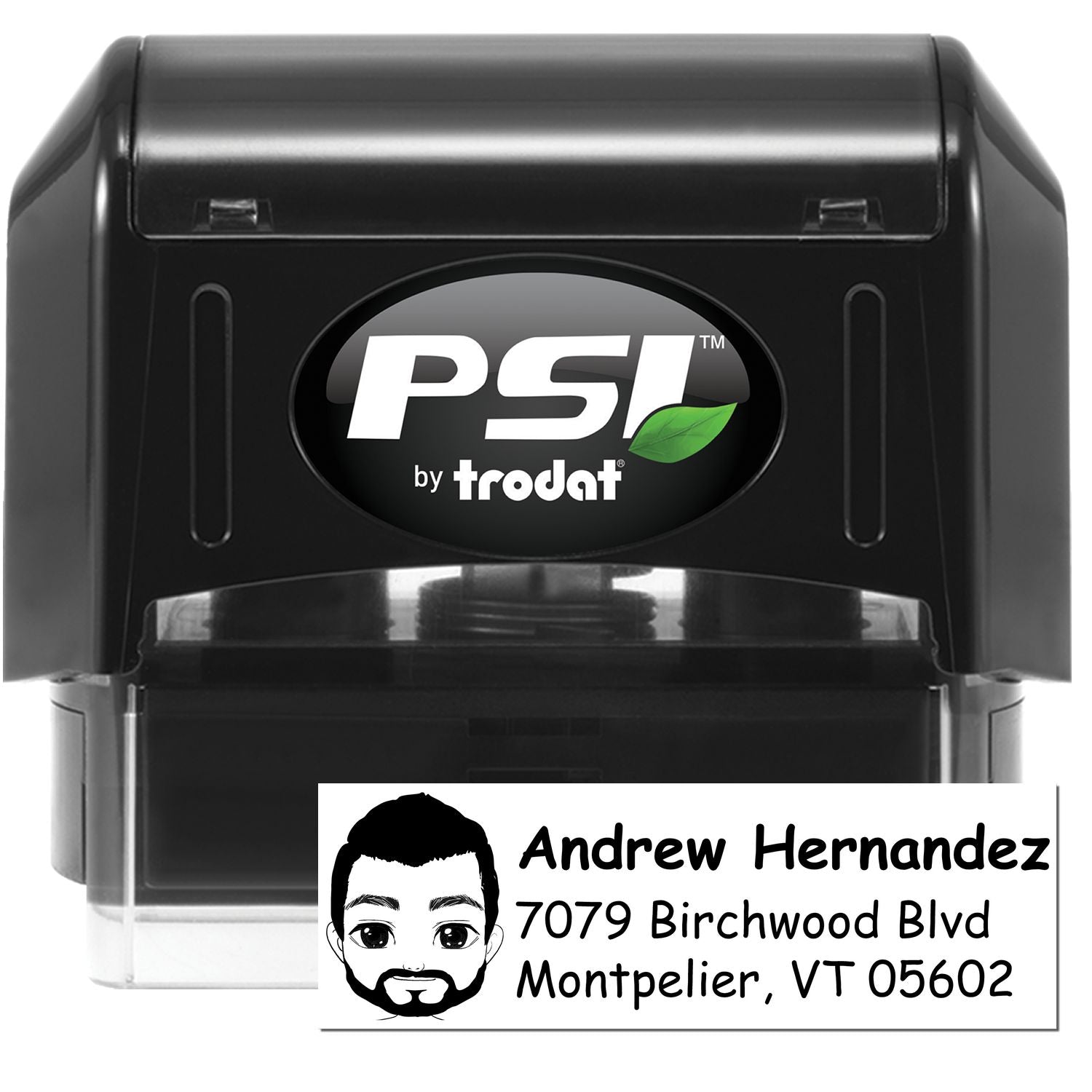 Mr Andrew Bitmoji Pre-Inked Address Stamp for House - Engineer Seal Stamps