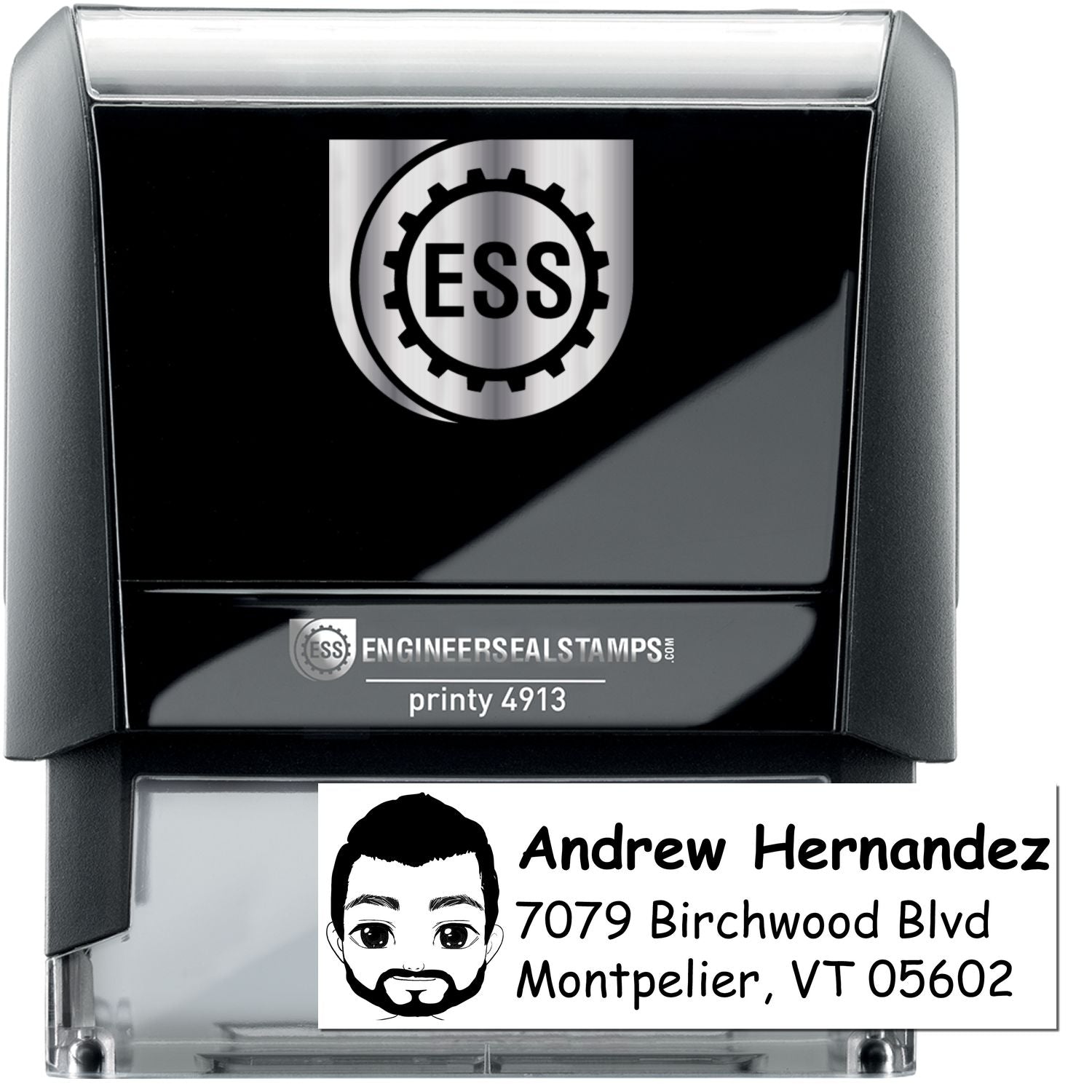 Mr Andrew Bitmoji Self-Inking Home Address Stamp - Engineer Seal Stamps