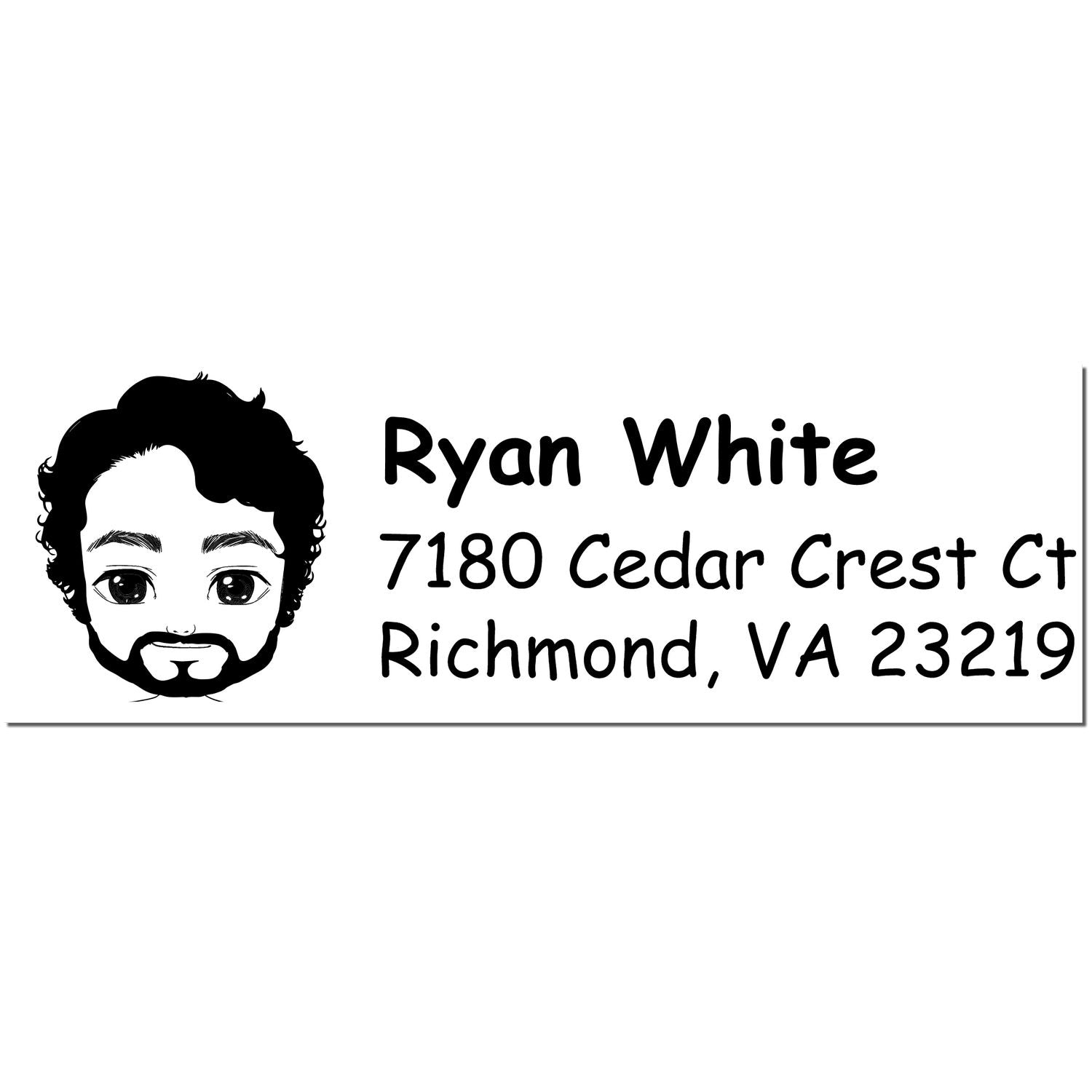 Wood Handle Mr Ryan Bitmoji Address Stamp - Engineer Seal Stamps