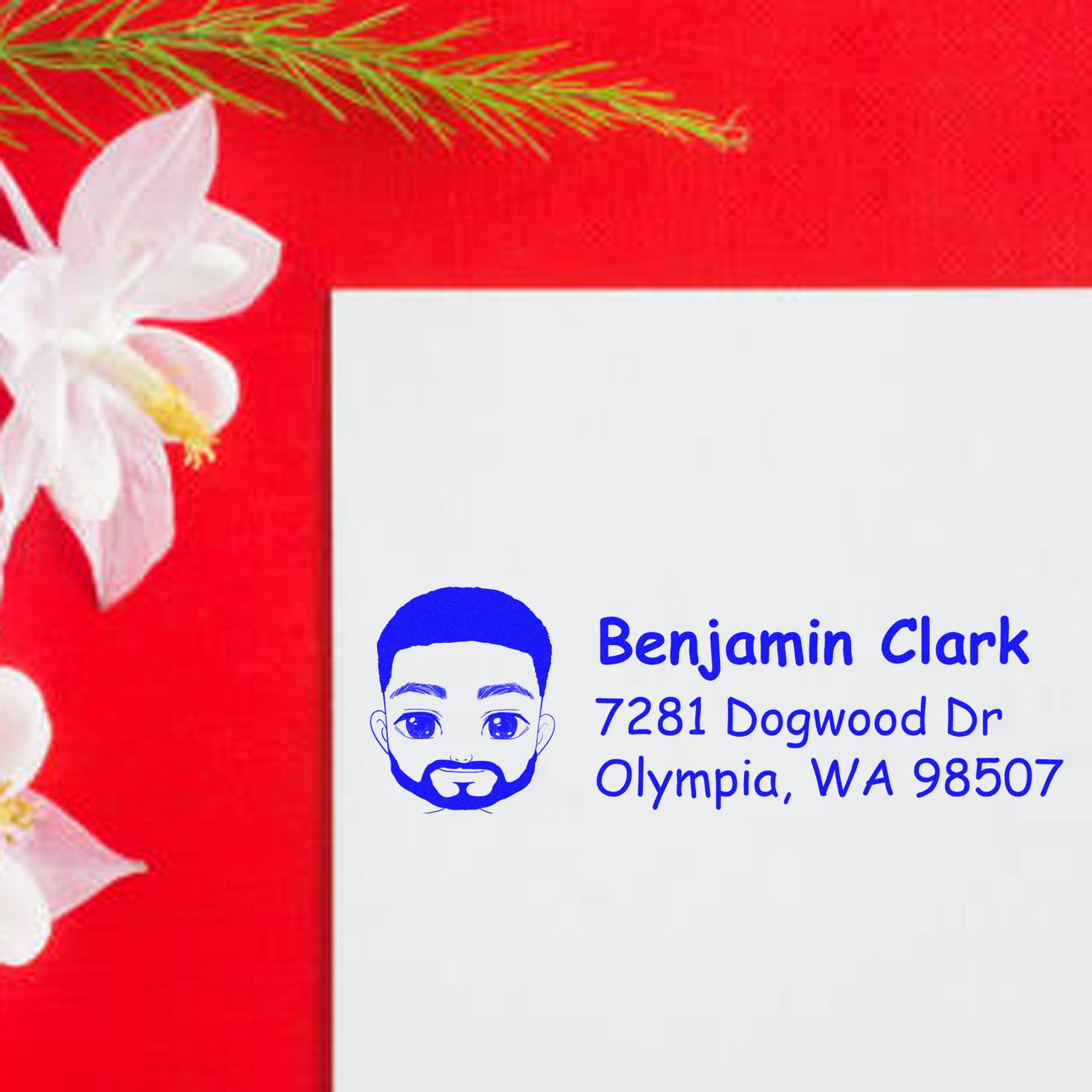 Mr Benjamin Bitmoji Pre-Inked Address Stamp for House - Engineer Seal Stamps