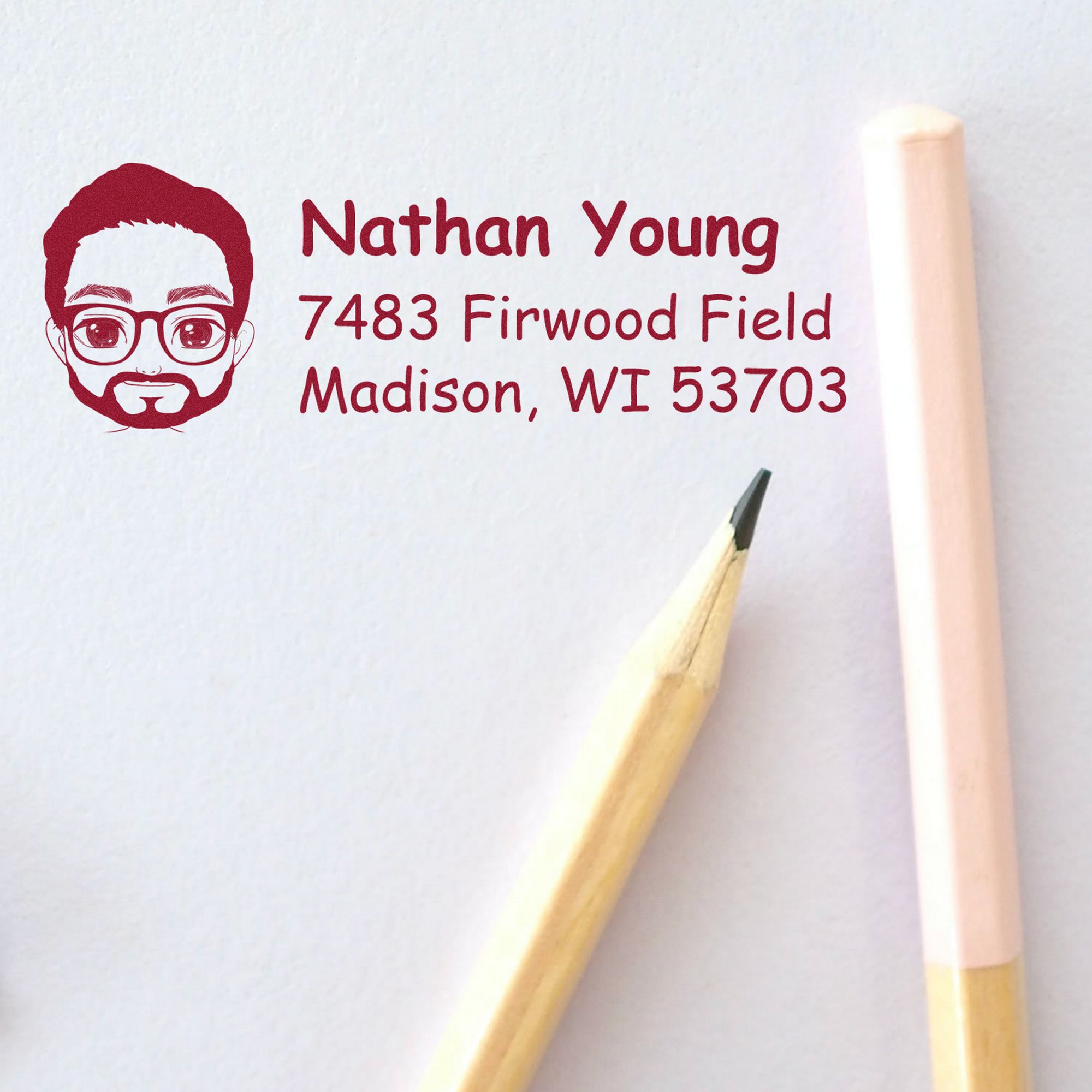 Mr Nathan Bitmoji Pre-Inked Address Stamp for House - Engineer Seal Stamps