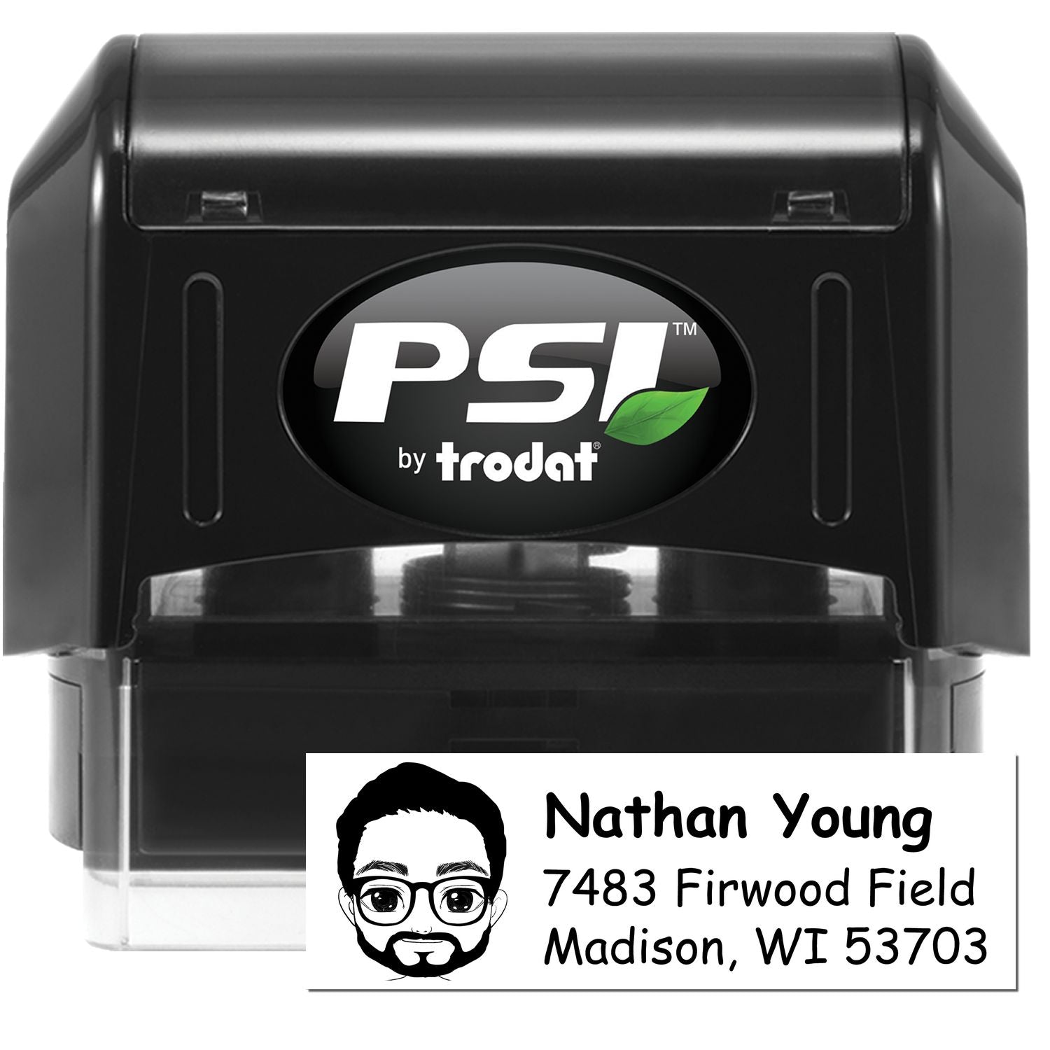 Mr Nathan Bitmoji Pre-Inked Address Stamp for House - Engineer Seal Stamps