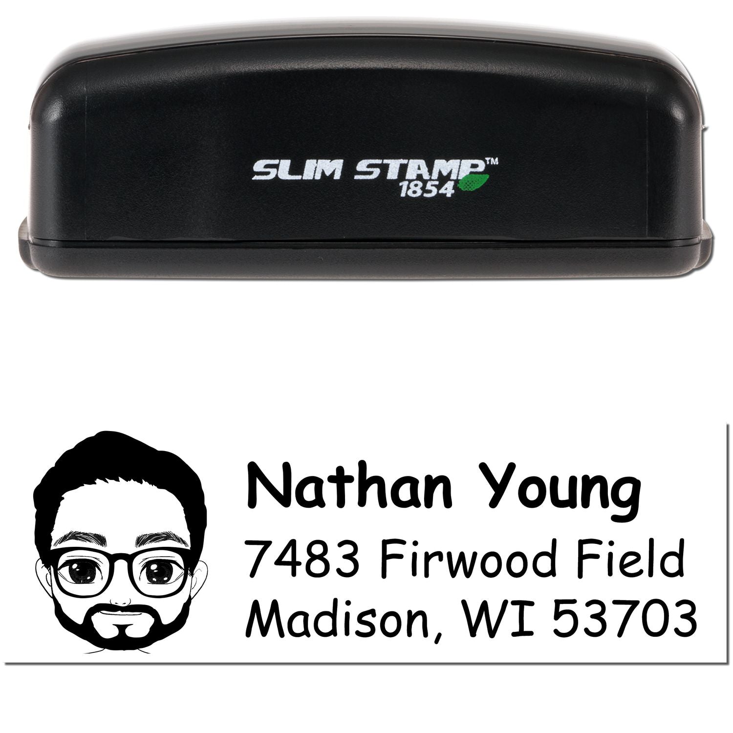 Mr Nathan Bitmoji Customized Address Stamp Pre-Inked - Engineer Seal Stamps