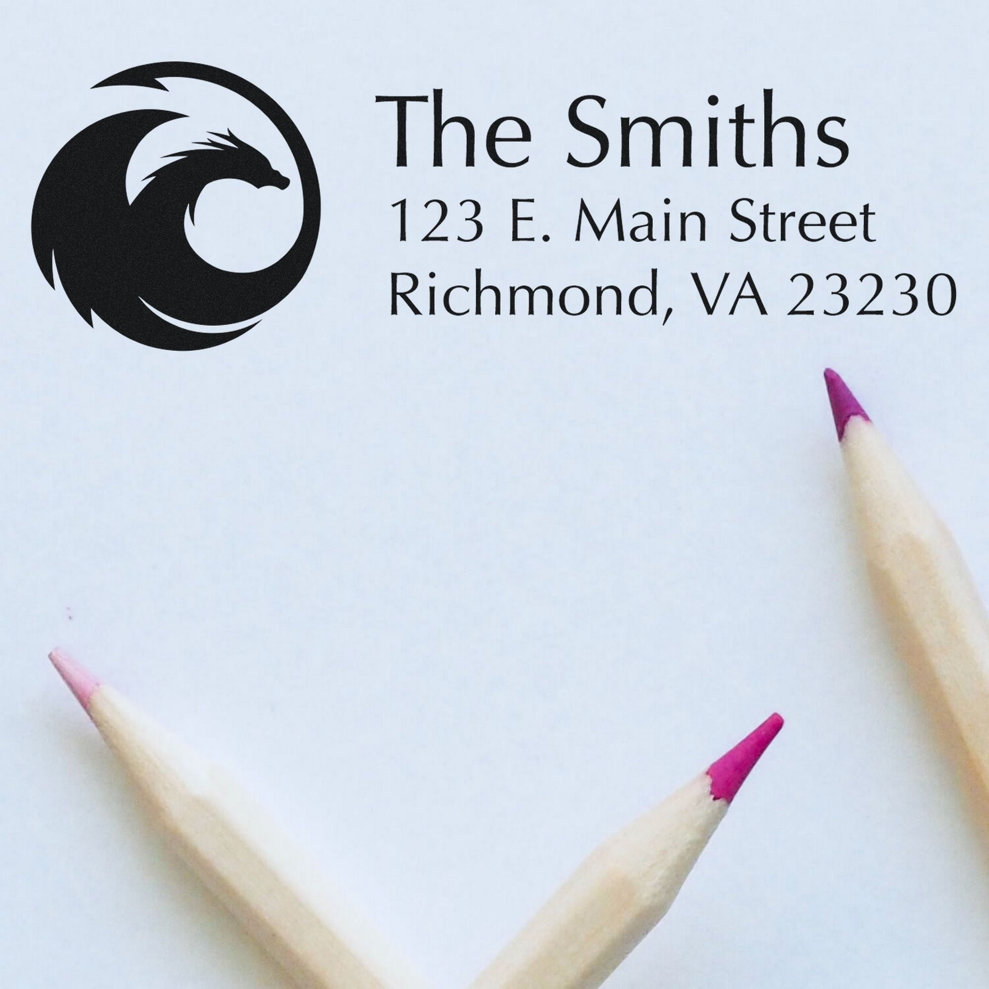 Inferno Dragon Handmade Address Pre-Inked Stamp - Engineer Seal Stamps