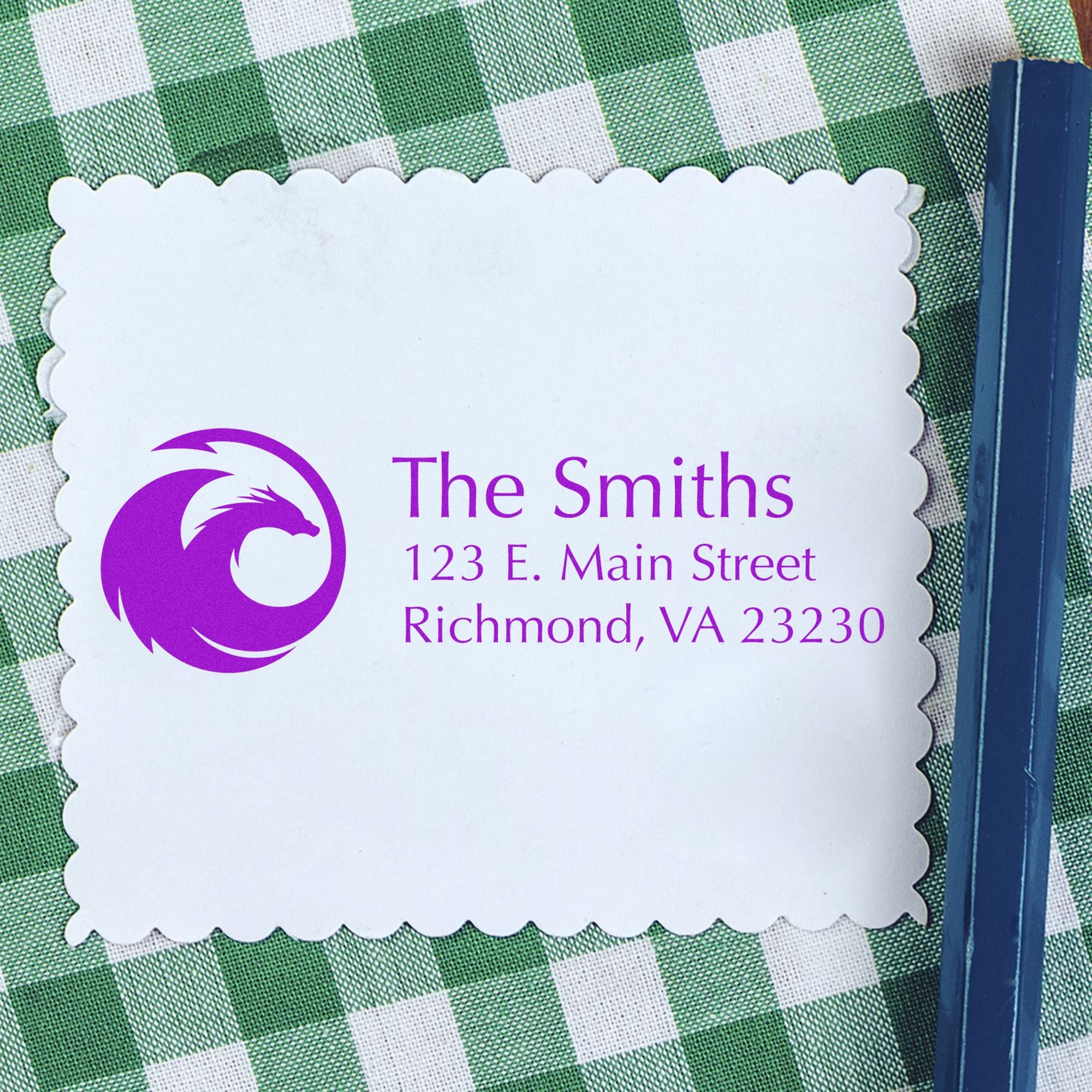 Inferno Dragon Personalized Address Rubber Stamp - Engineer Seal Stamps