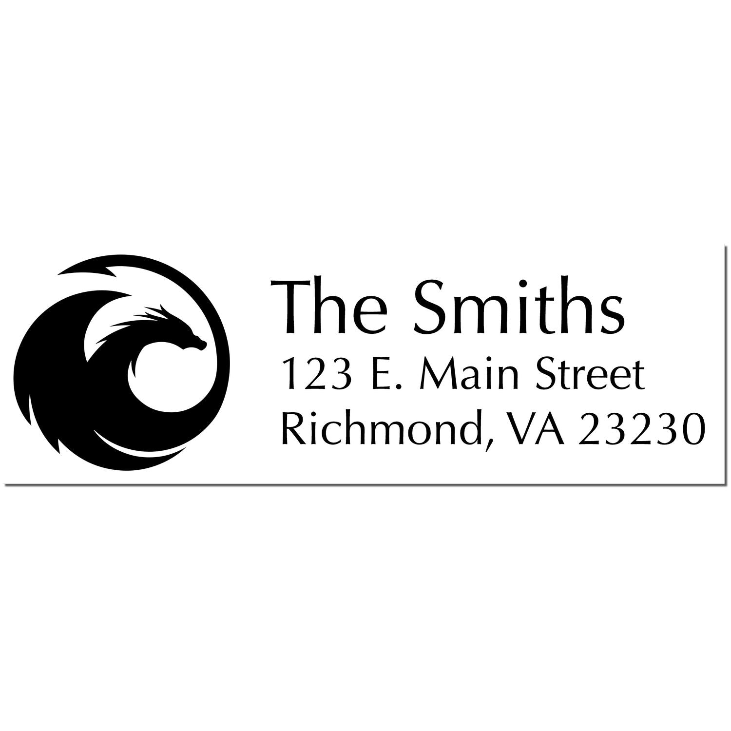 Inferno Dragon Personalized Address Rubber Stamp - Engineer Seal Stamps