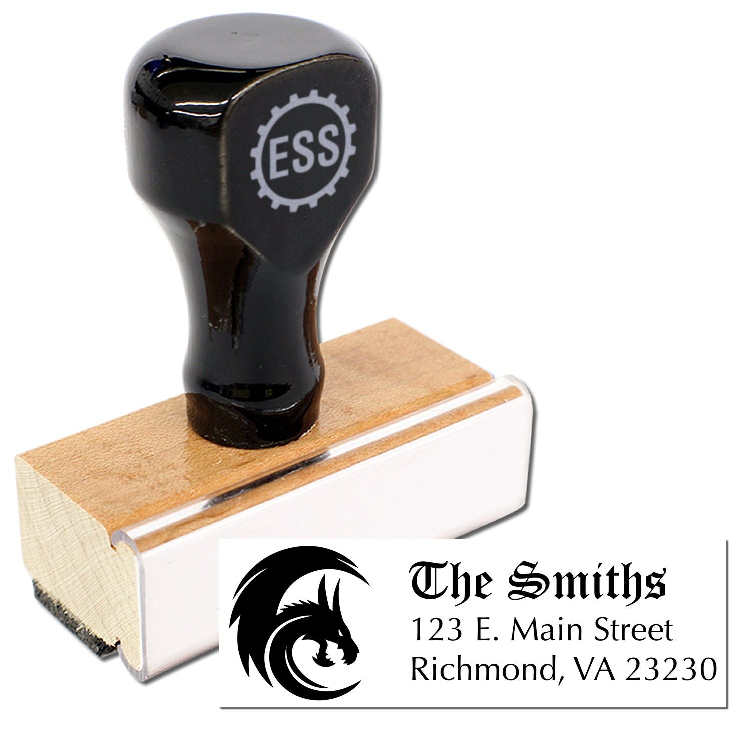 Shadowstrike Dragon Personalized Return Address Rubber Stamp - Engineer Seal Stamps