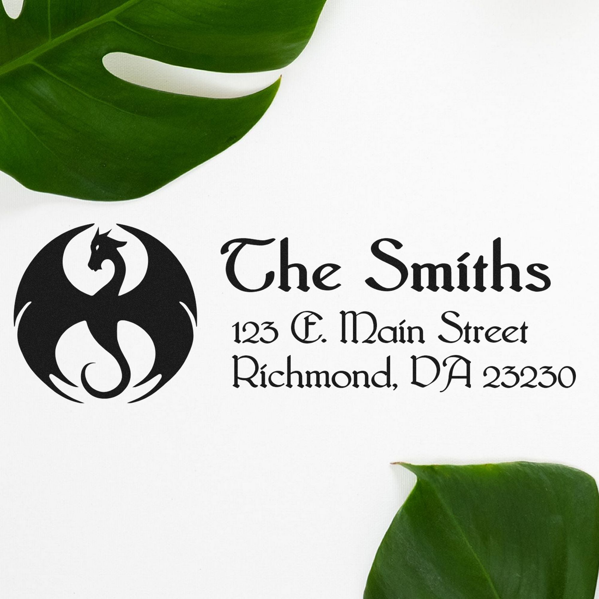 Blaze Dragon Handmade Name and Address Pre-Inked Stamp - Engineer Seal Stamps