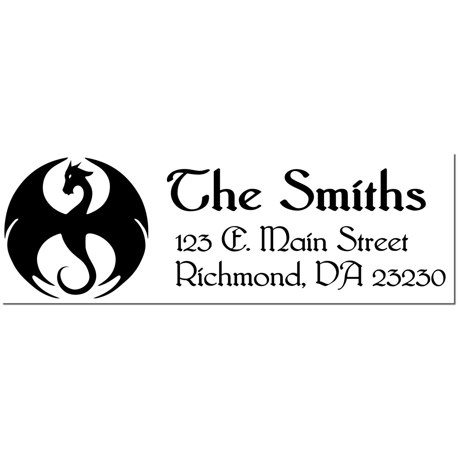 Blaze Dragon Personalized Name and Address Rubber Stamp - Engineer Seal Stamps