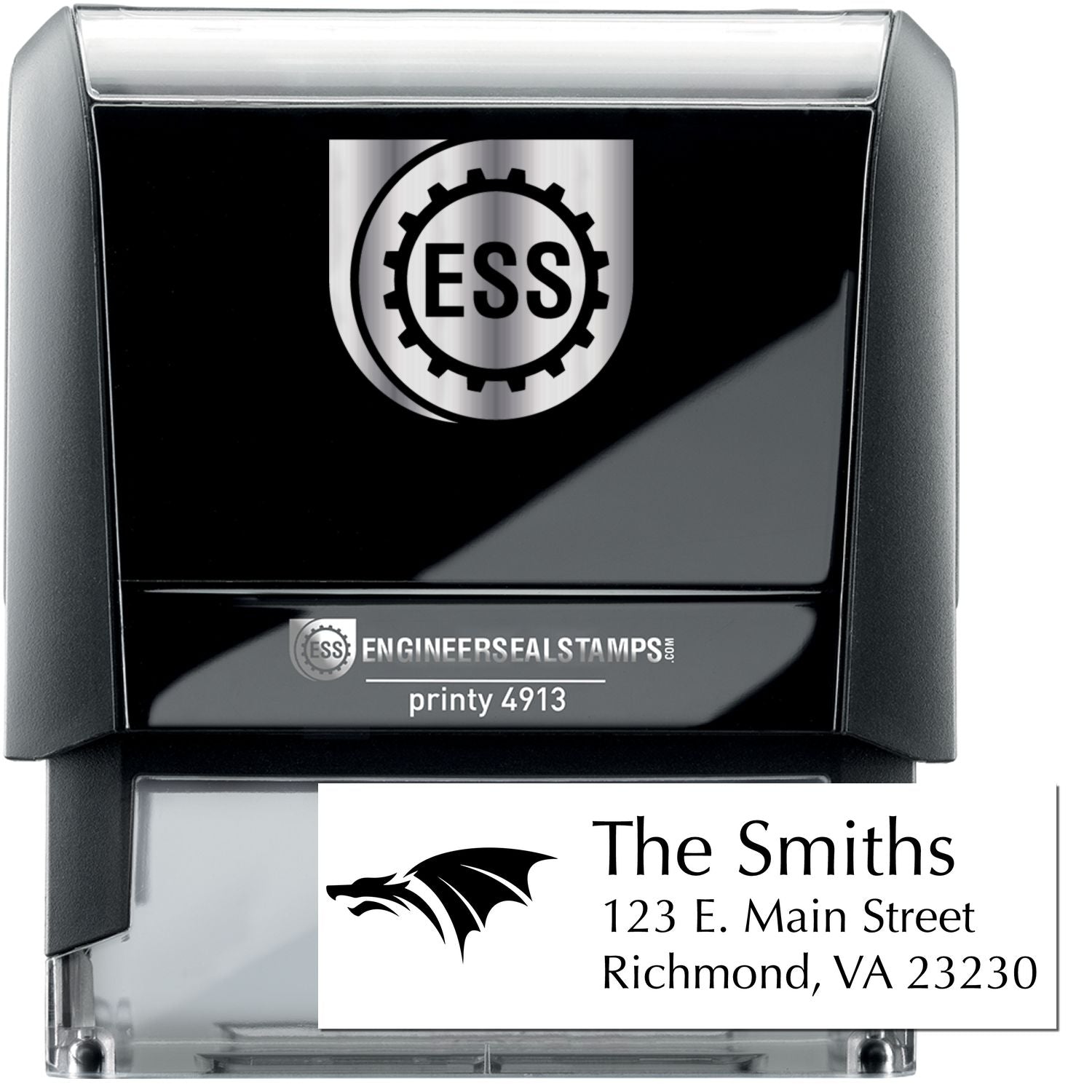 Self-Inking Scorch Dragon Customizable Address Stamp - Engineer Seal Stamps