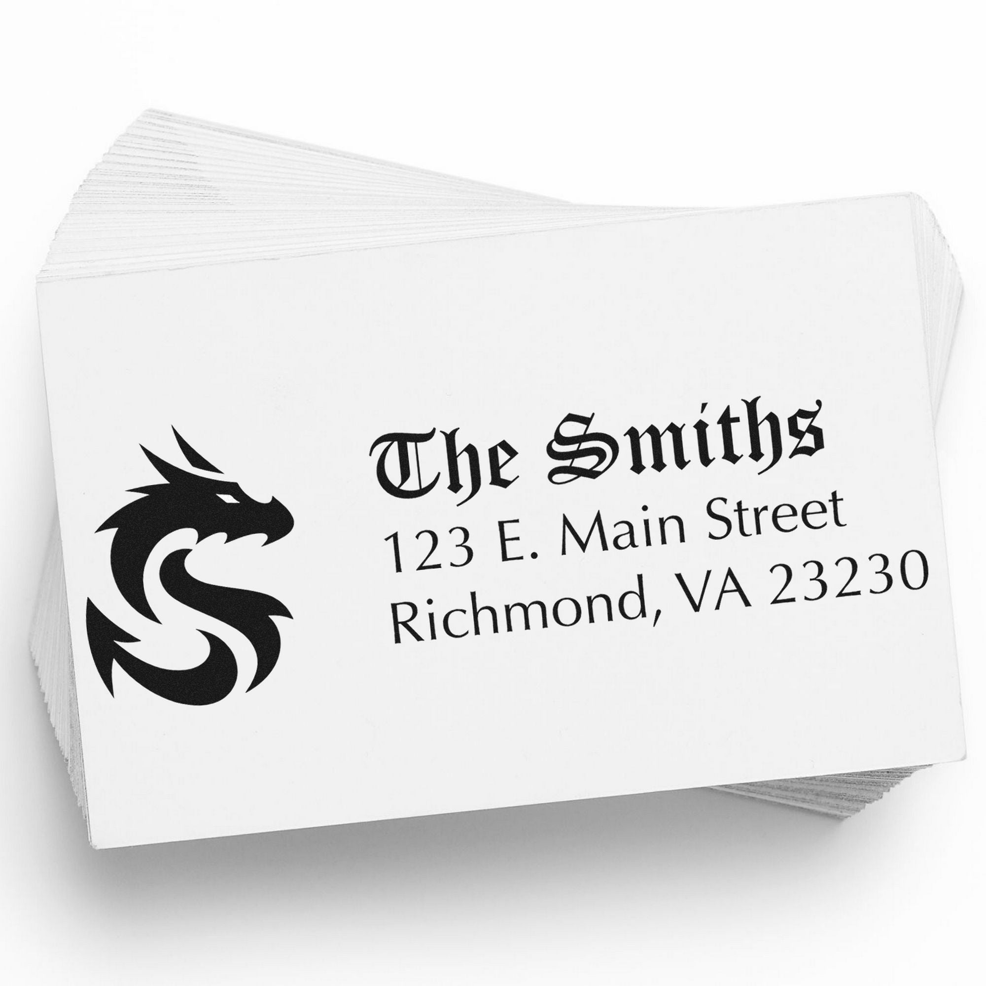 Nyx Dragon Personalized Mailing Address Rubber Stamp - Engineer Seal Stamps