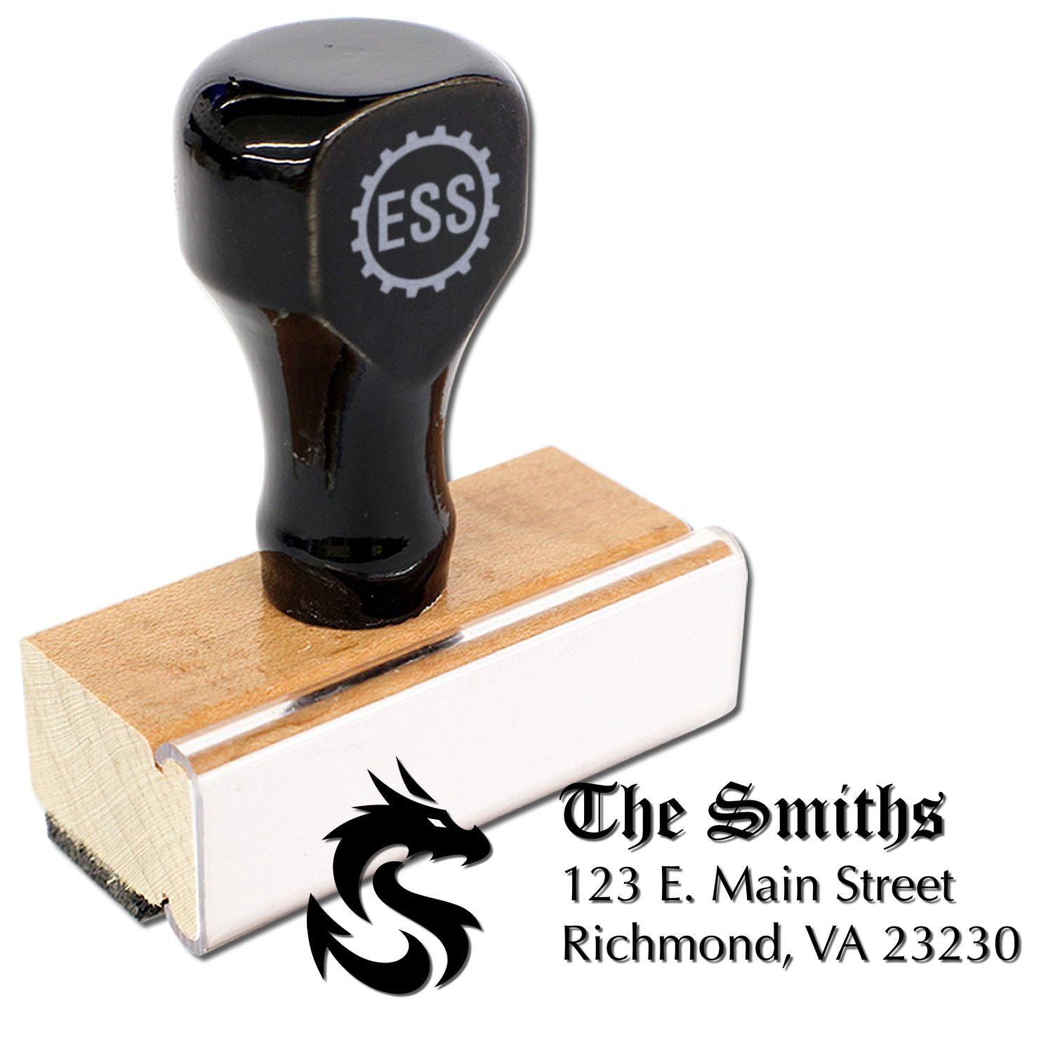 Nyx Dragon Personalized Mailing Address Rubber Stamp - Engineer Seal Stamps