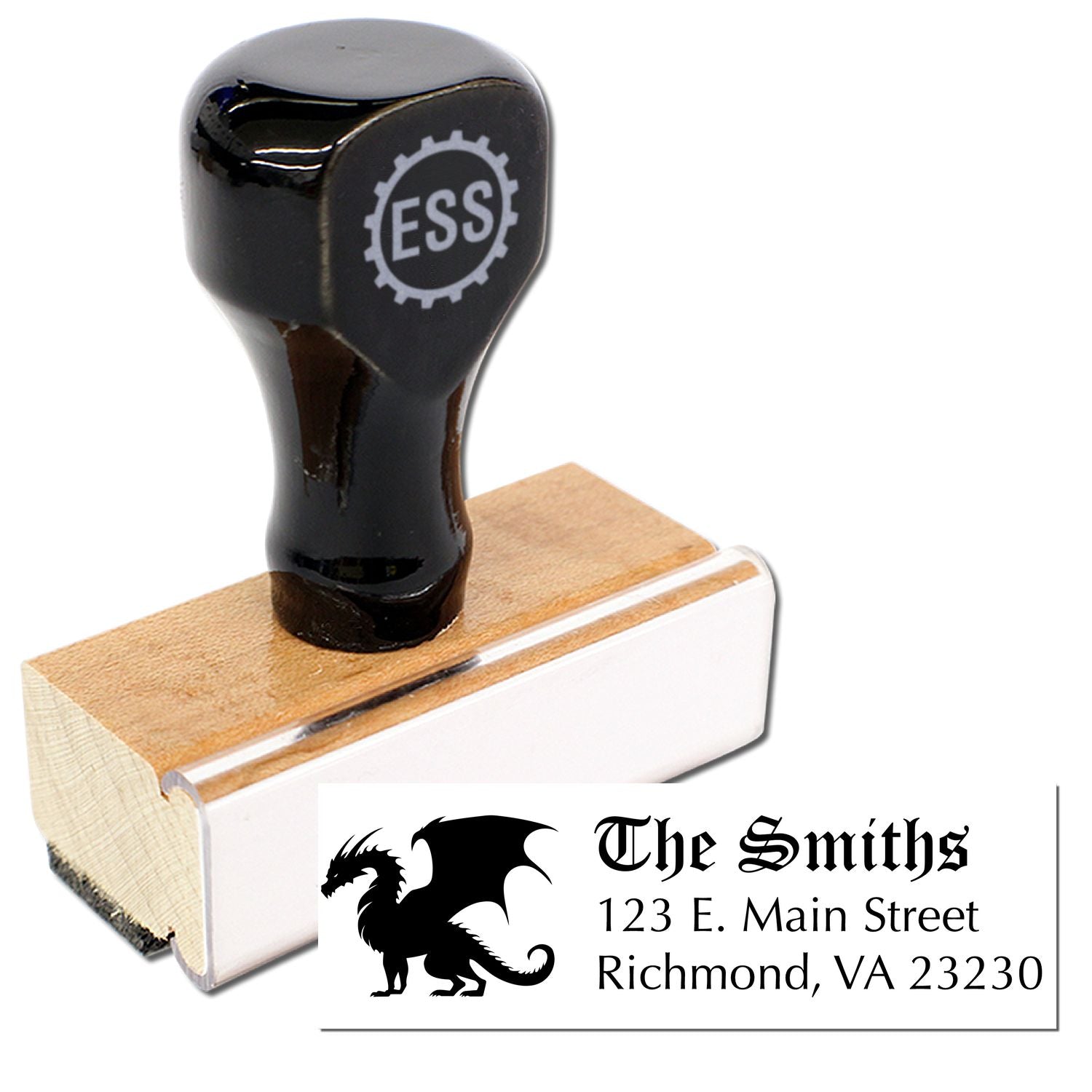 Spike Dragon Personalized Home Address For Envelopes Rubber Stamp - Engineer Seal Stamps