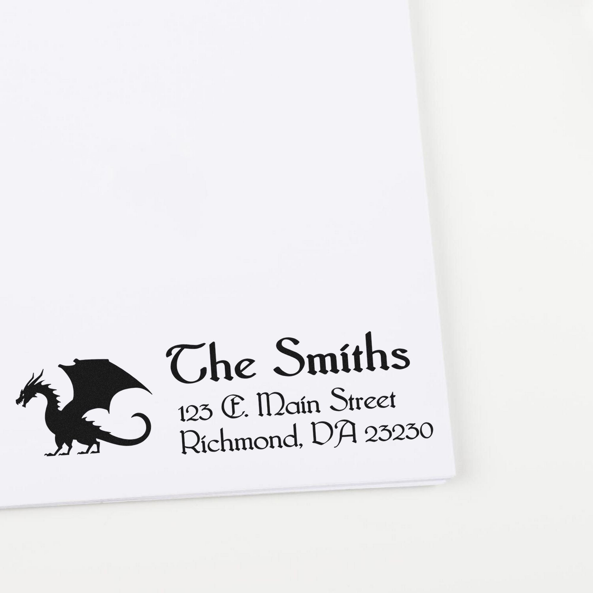 Loki Dragon Personalized Address Label Rubber Stamp - Engineer Seal Stamps