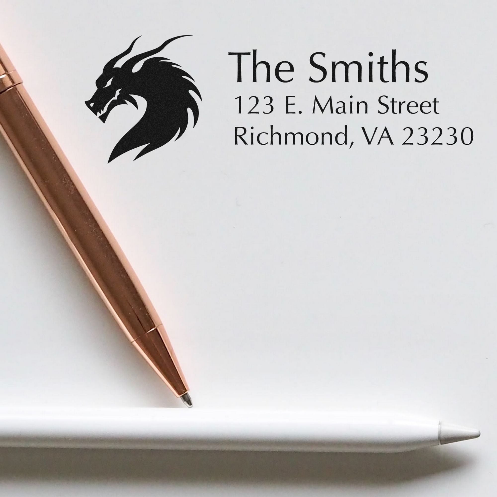 Ember Dragon Customize Address Pre-Inked Stamp - Engineer Seal Stamps