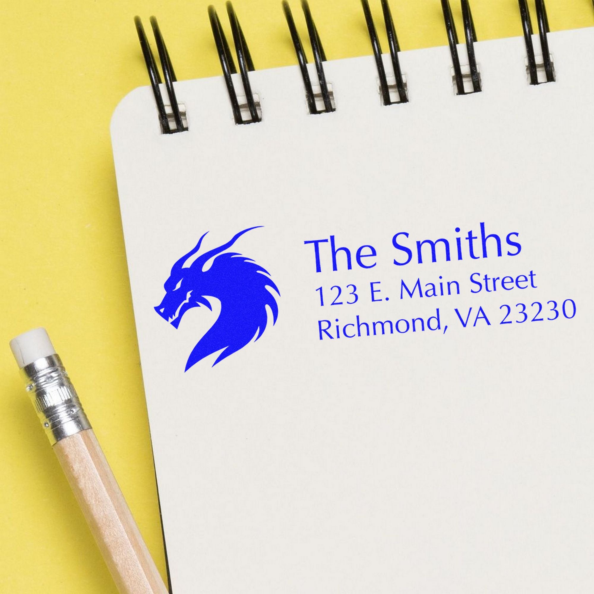 Self-Inking Ember Dragon Customizable Address Return Stamp - Engineer Seal Stamps