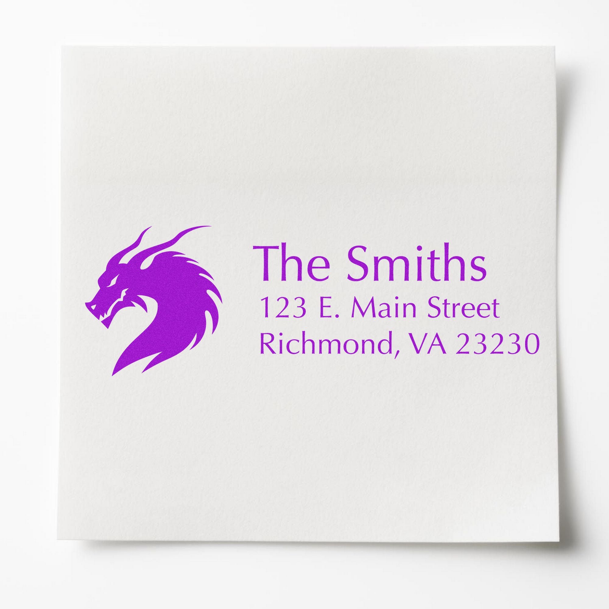 Self-Inking Ember Dragon Customizable Address Return Stamp - Engineer Seal Stamps