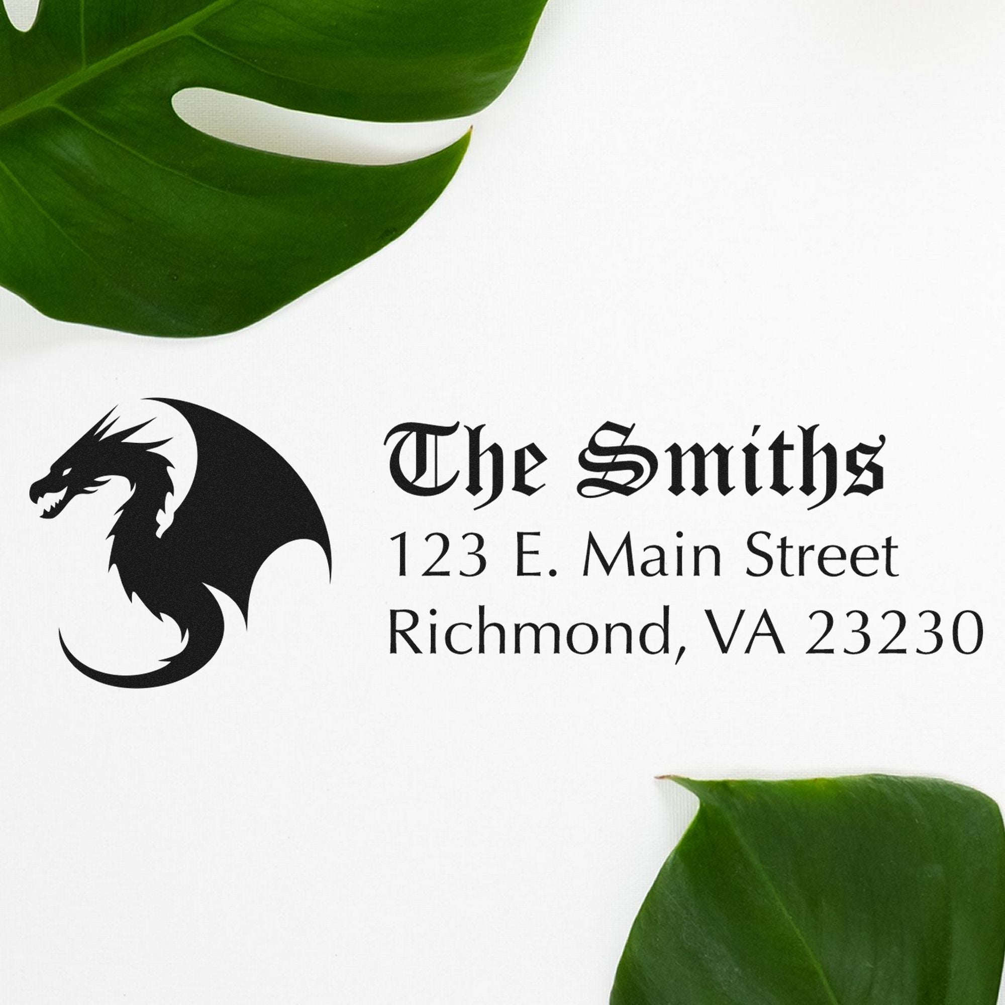 Grimm Dragon Customize Return Address Pre-Inked Stamp - Engineer Seal Stamps