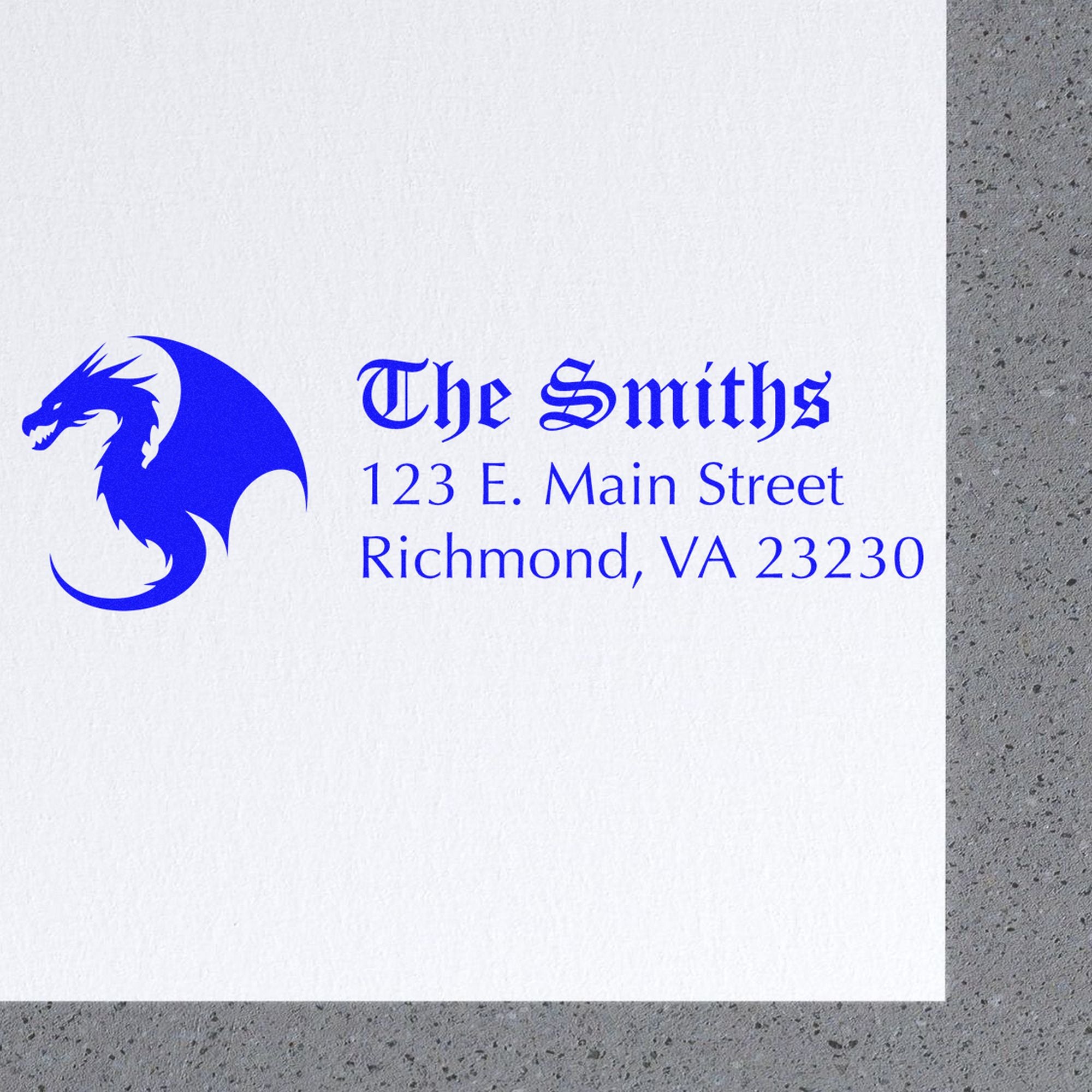 Grimm Dragon Customize Return Address Pre-Inked Stamp - Engineer Seal Stamps