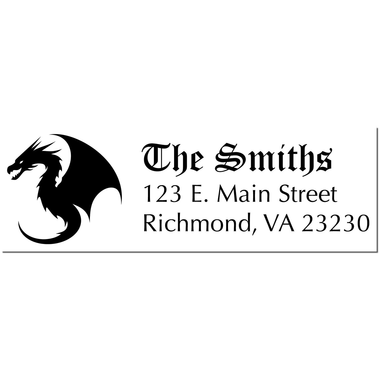 Grimm Dragon Customize Return Address Pre-Inked Stamp - Engineer Seal Stamps